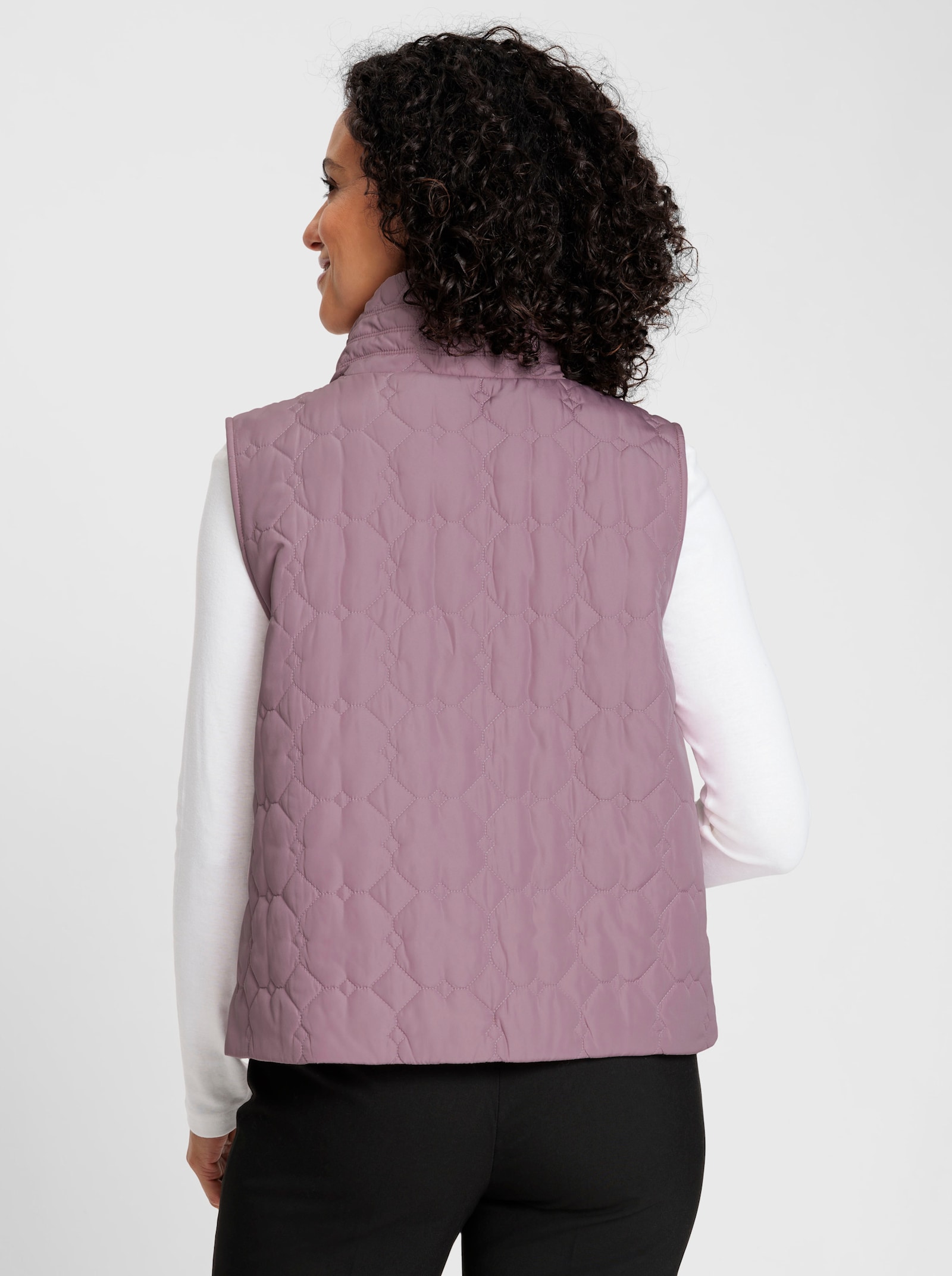 Steppweste mit wärmendem Stehkragen - mauve