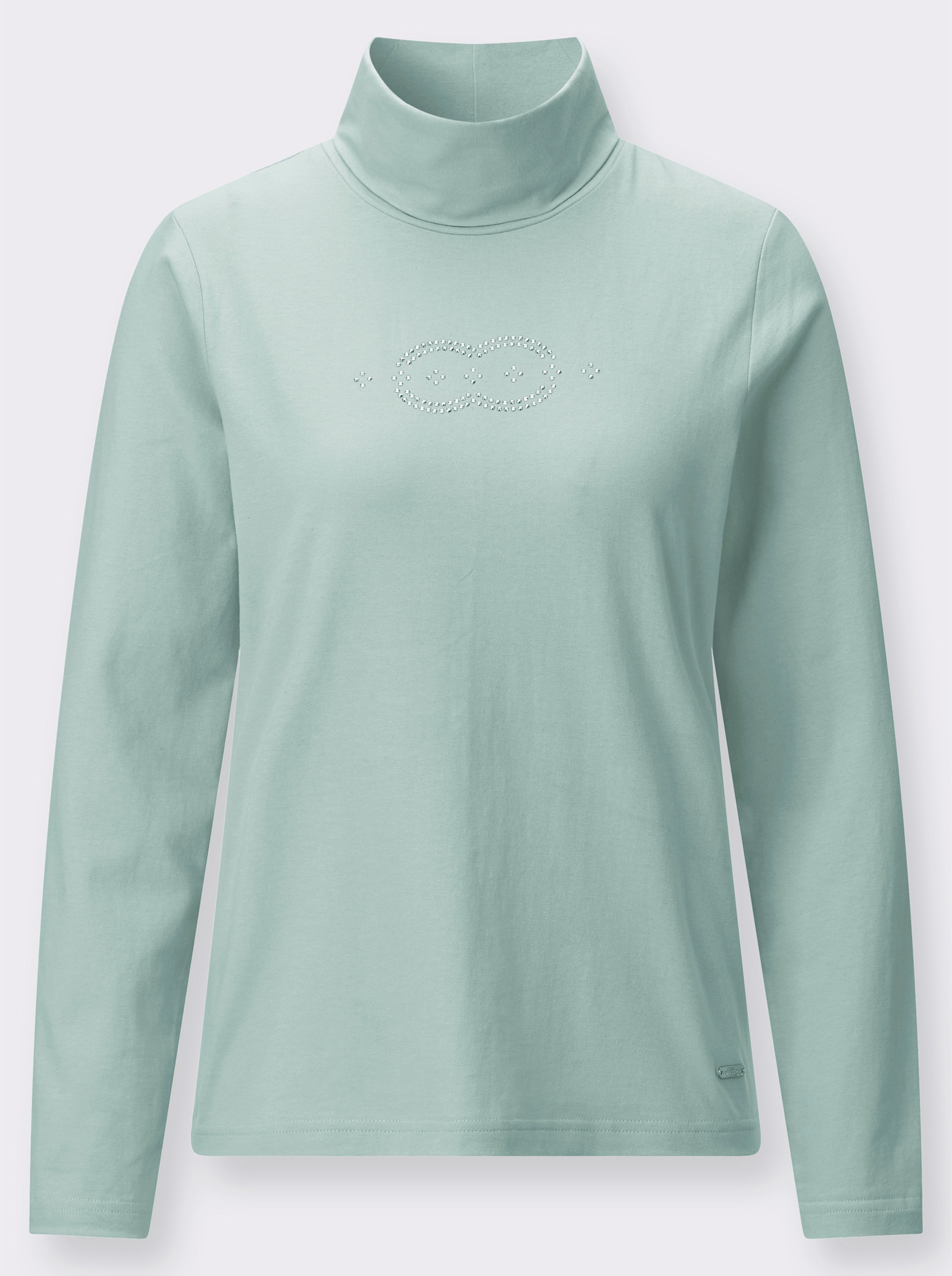 Rollkragenshirt mit Metallplättchen-Verzierung - kalkmint
