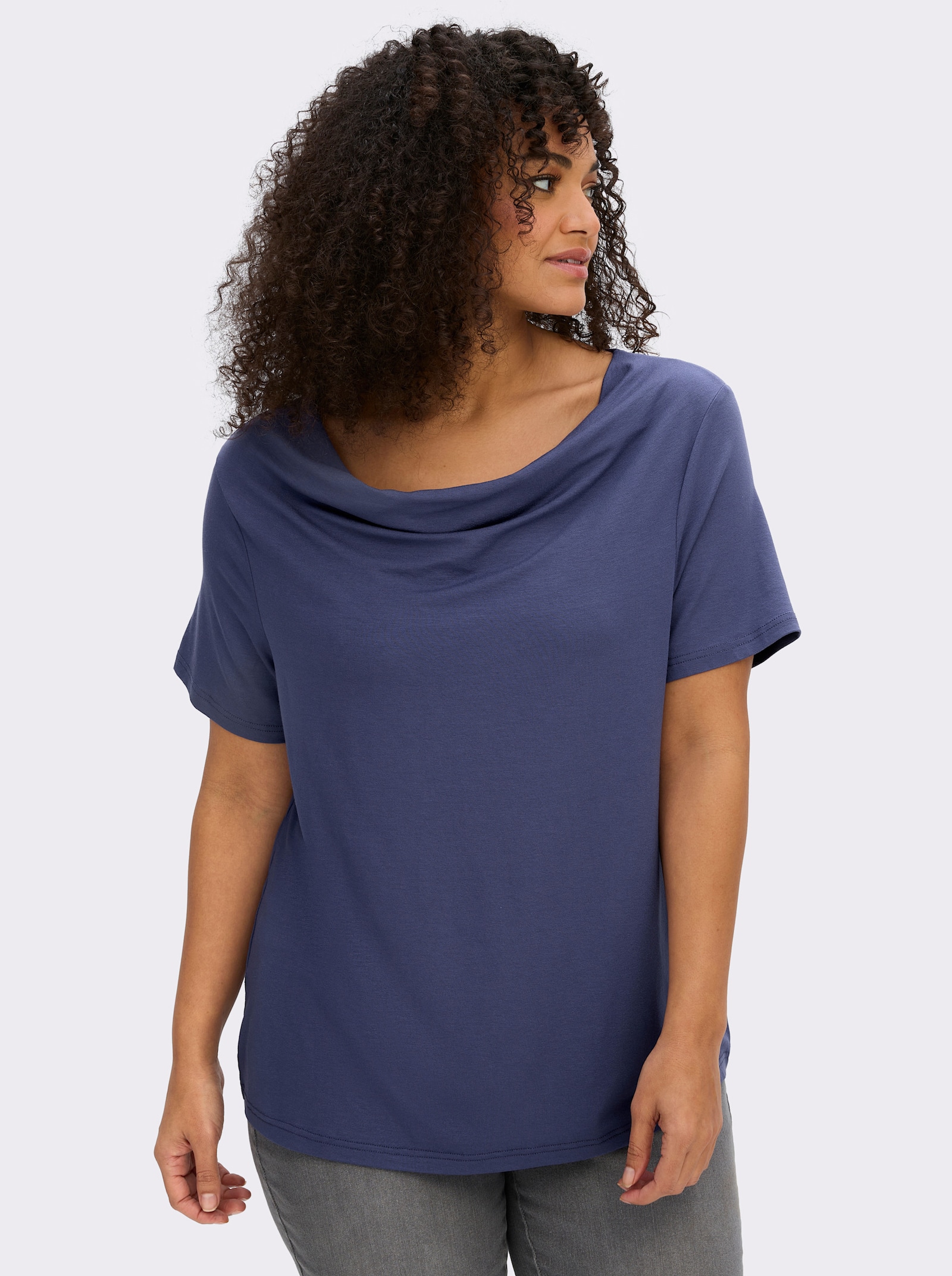 Wasserfallshirt mit kurzen Ärmeln - beere