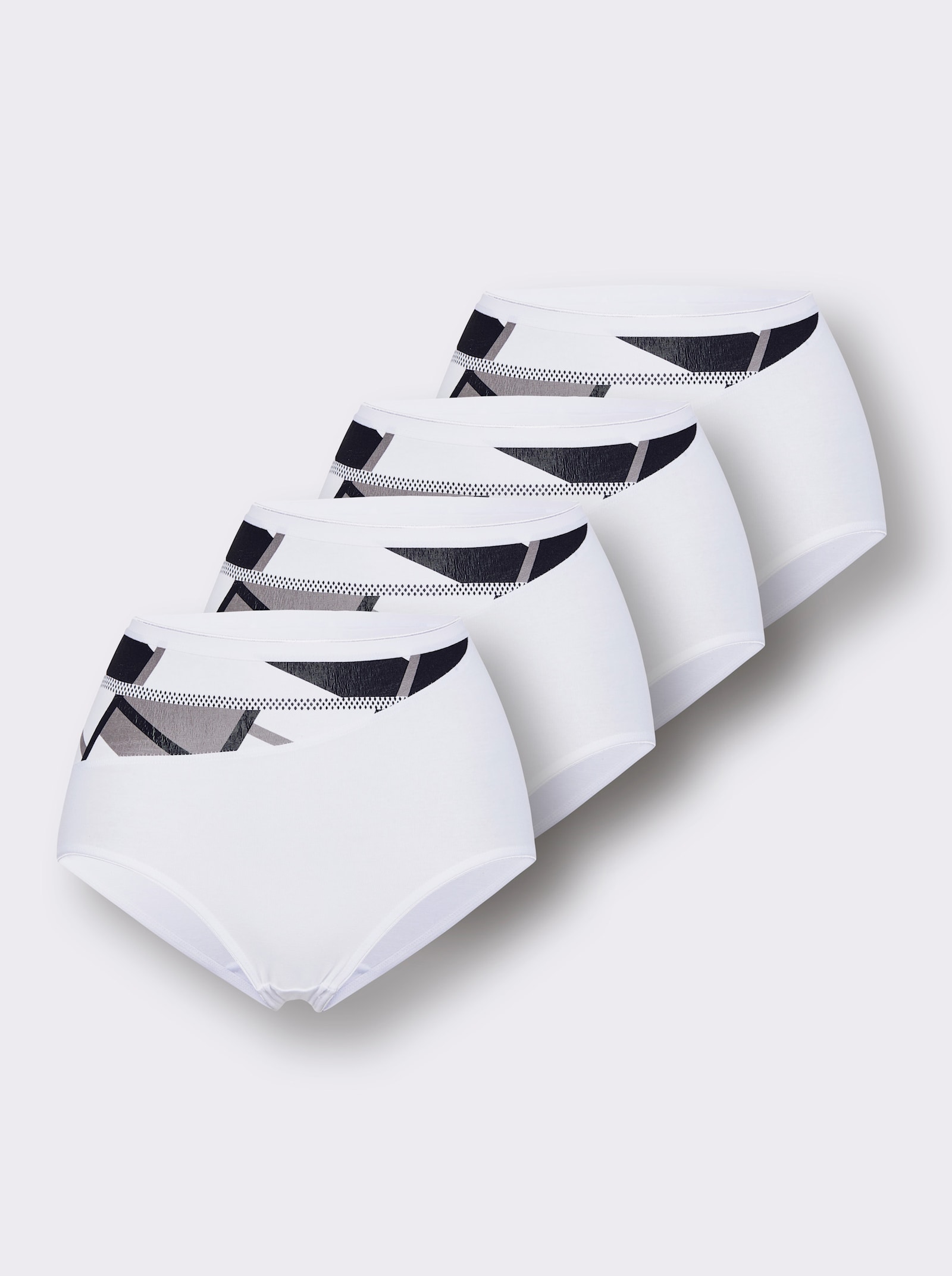 wäschepur Nohavičky, zvýšený pás, grafika - biela potlač