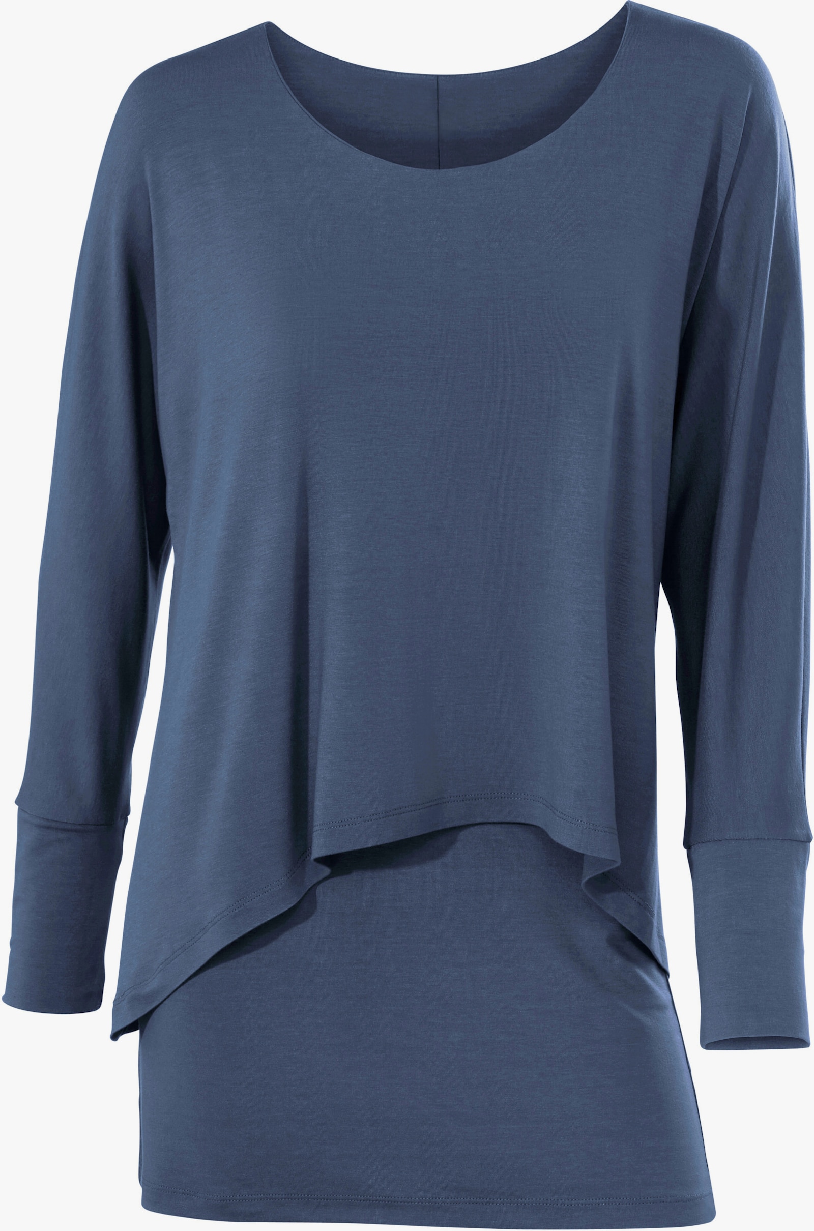 heine Rundhalsshirt mit Fledermaus-Ärmeln - jeansblau