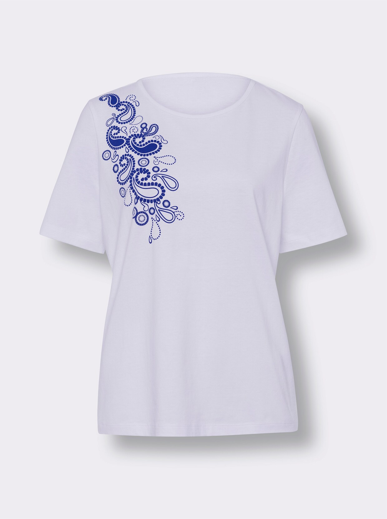 Shirt - weiss-royalblau