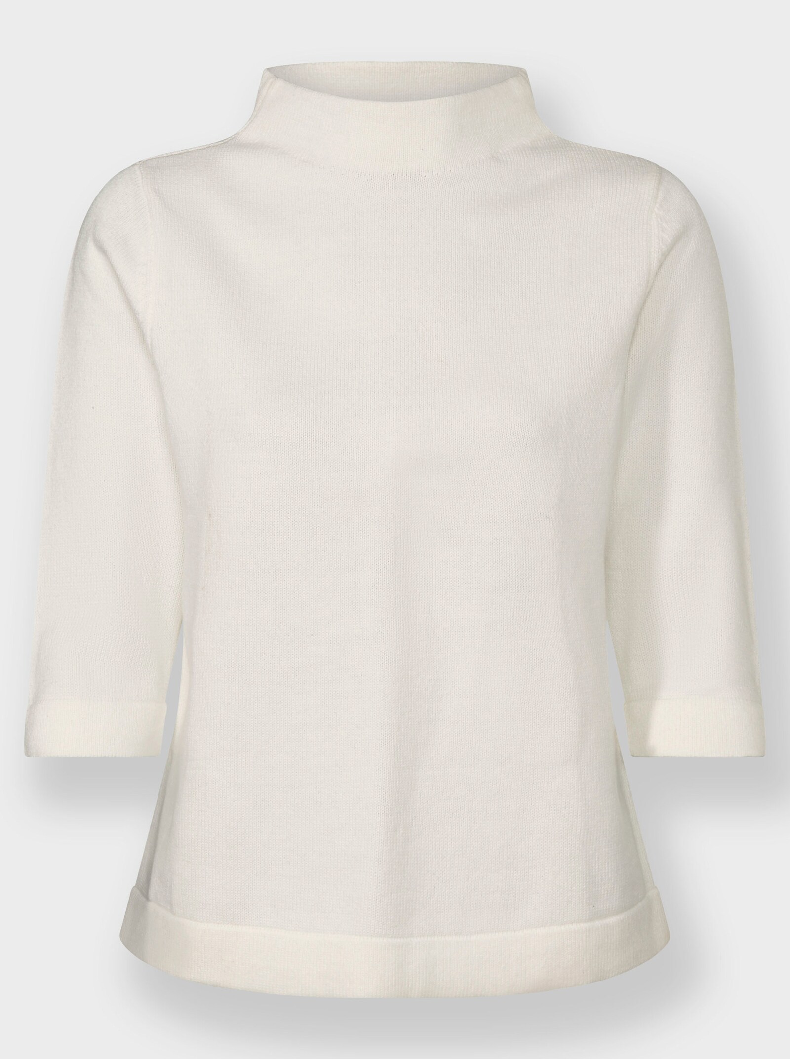 3/4 Arm-Pullover mit Kelchkragen - ecru