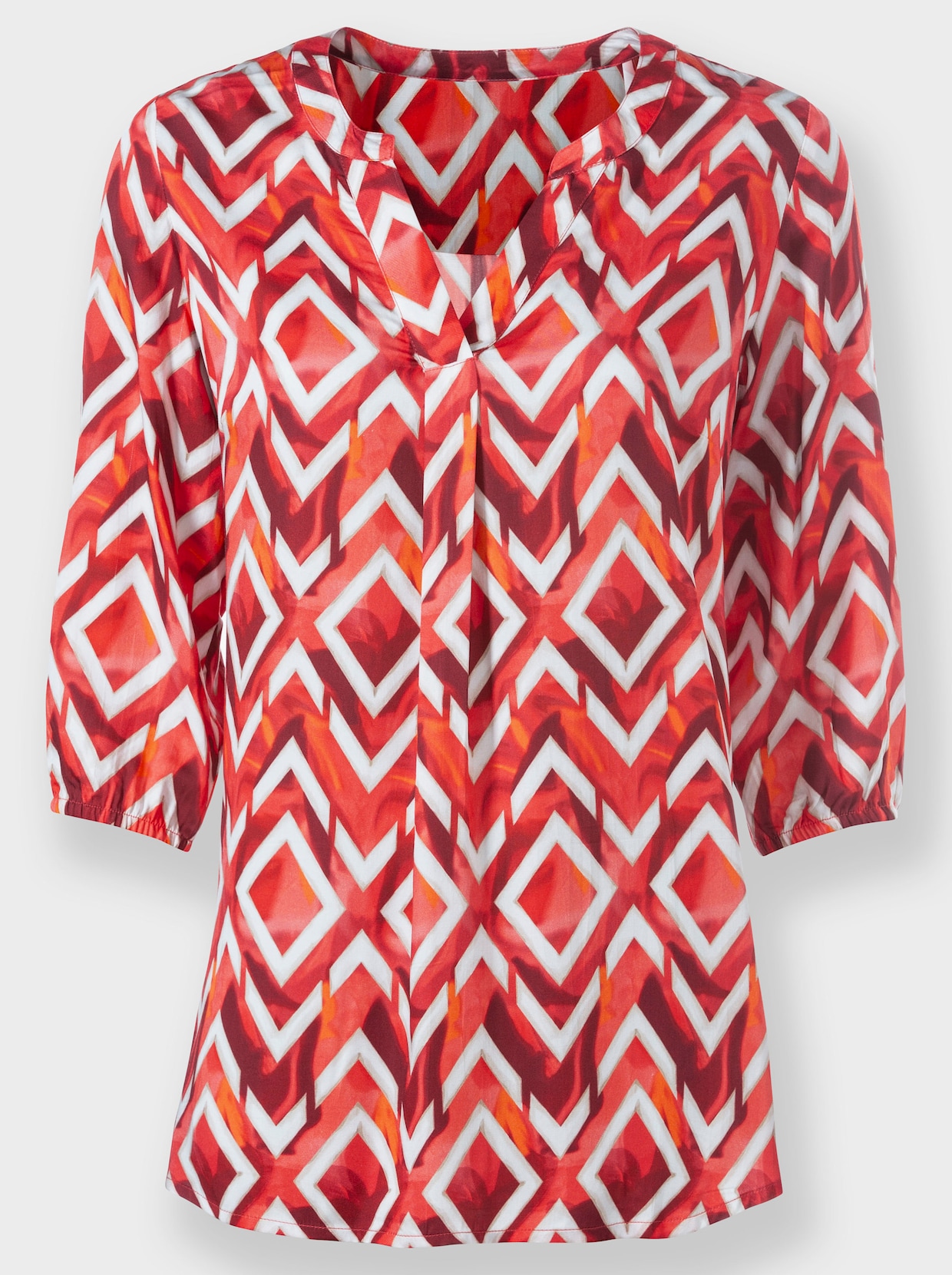 heine Blouse met print - rood/ecru bedrukt