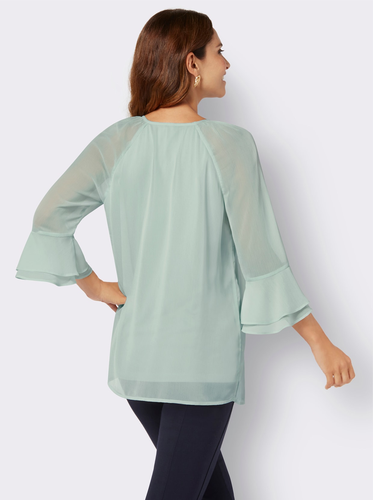 Shirt met 3/4-mouw - kalkmint