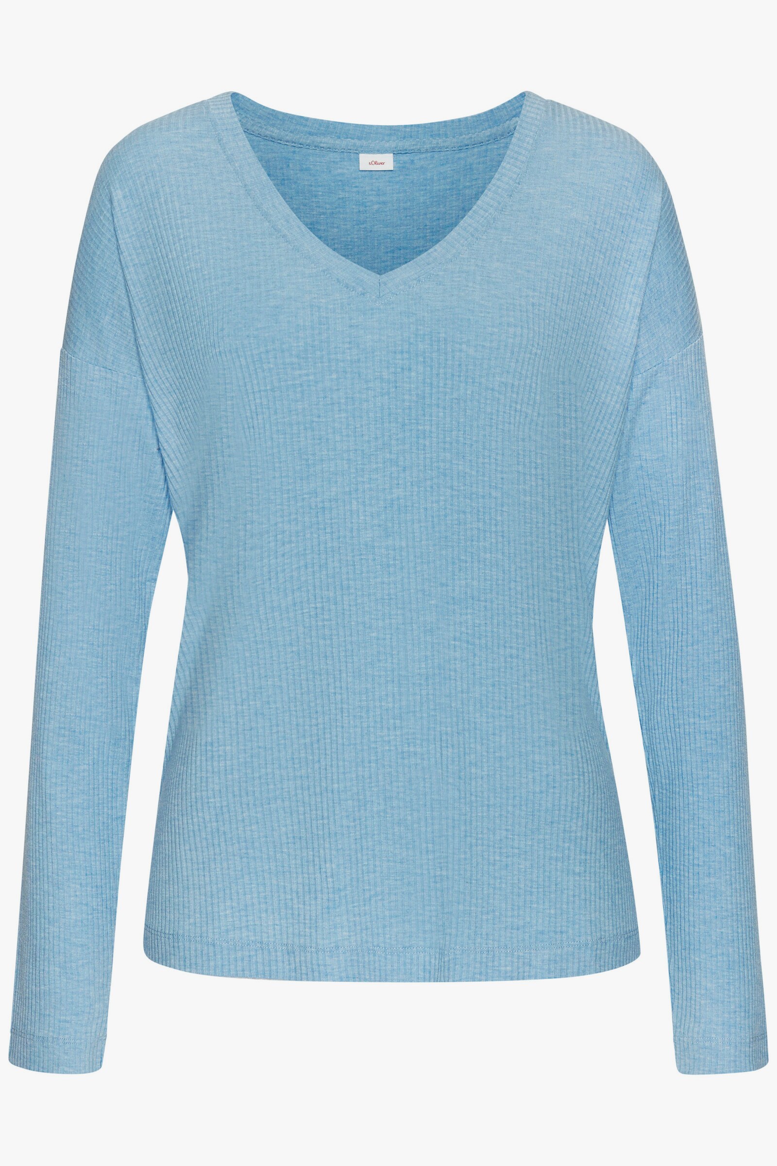 s.Oliver Pyjamaoberteil - hellblau-meliert