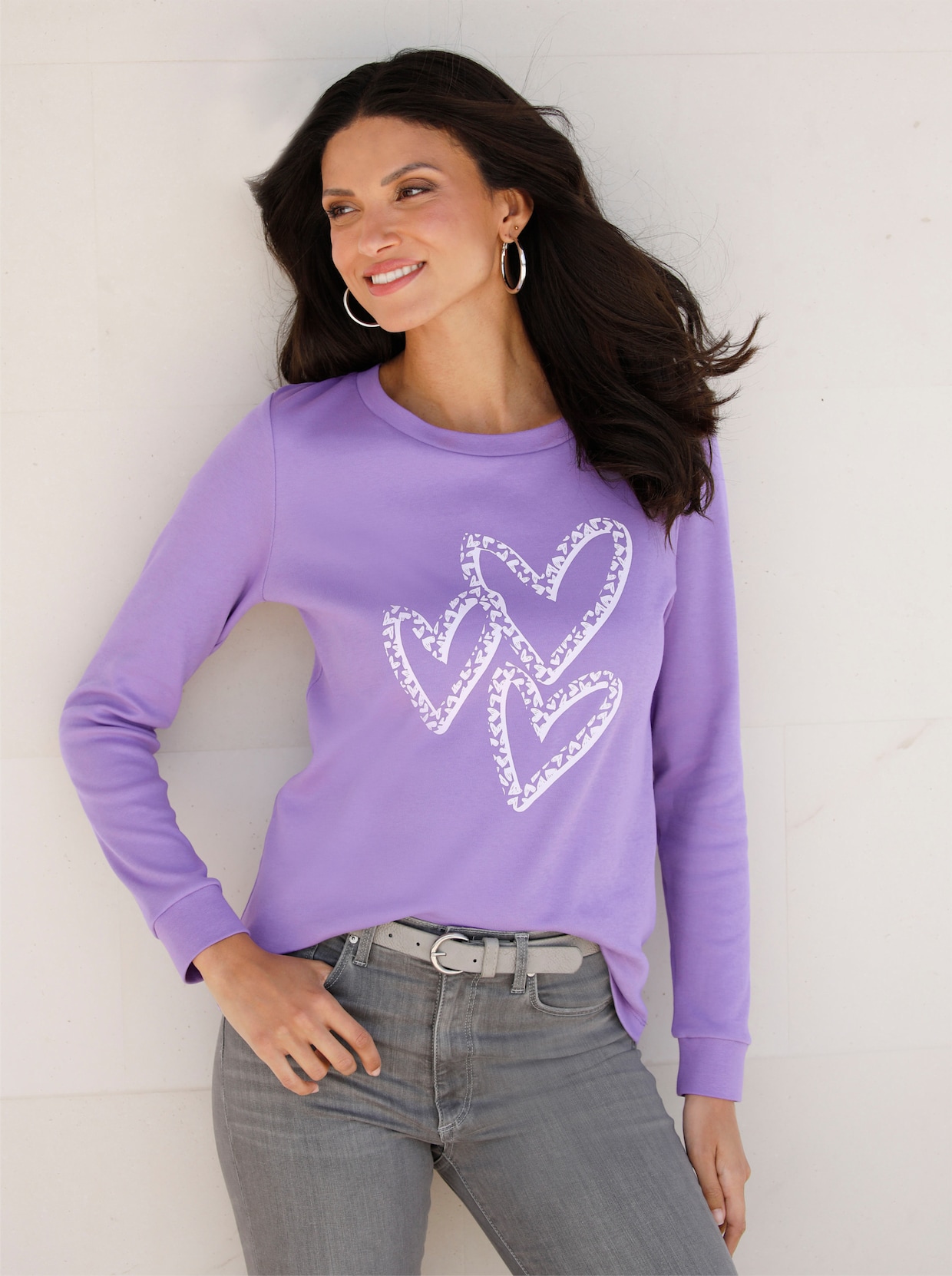 Sweatshirt - lavendel-ecru