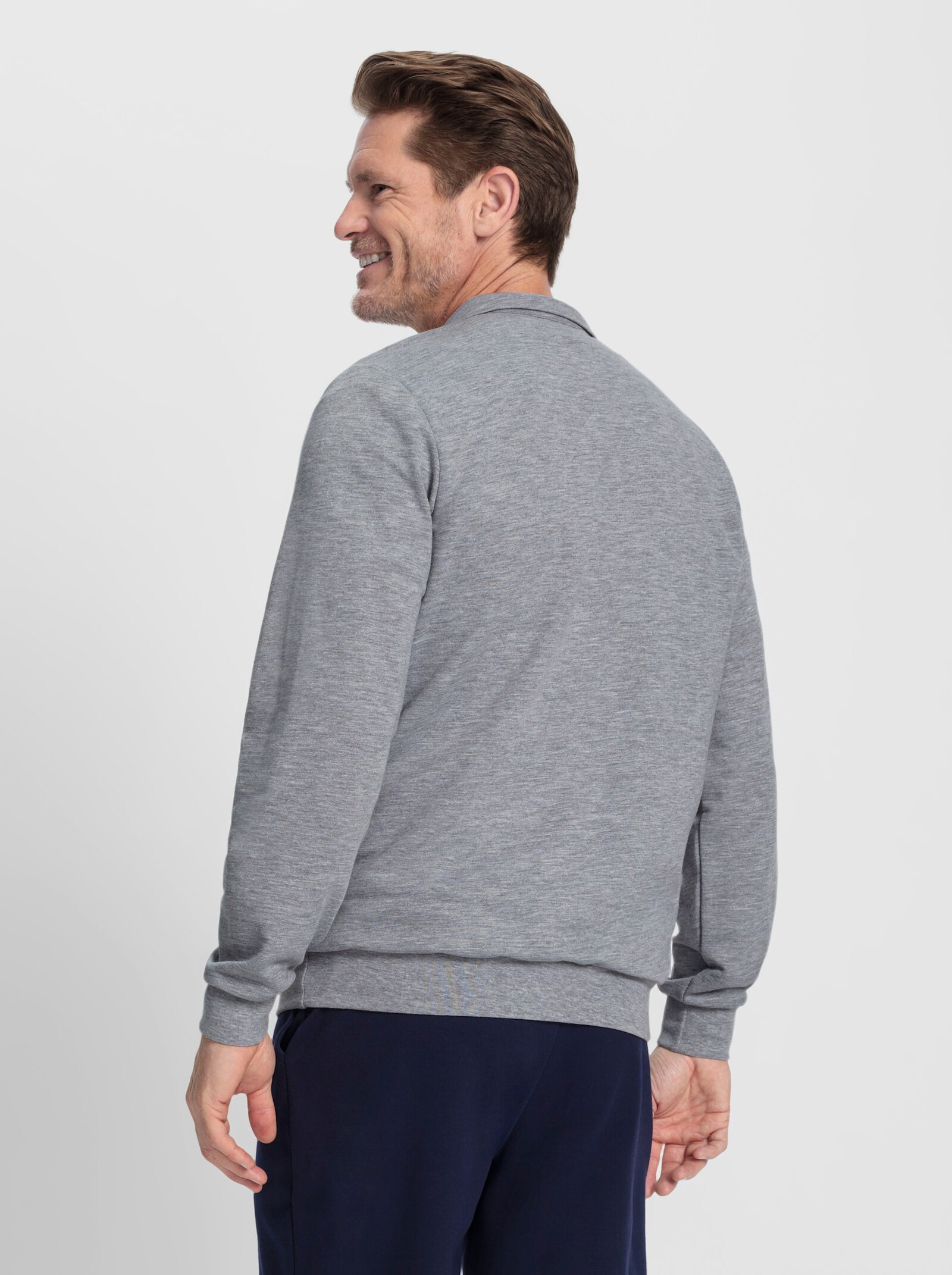 Catamaran Sports Sweatshirt mit Rippbündchen - grau-meliert