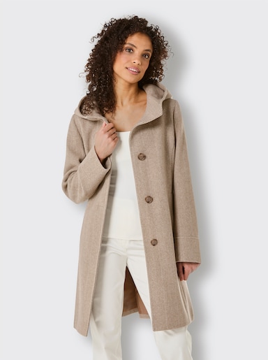 Manisa Wollmantel Mit italienischer Wolle - braun-ecru-gemustert