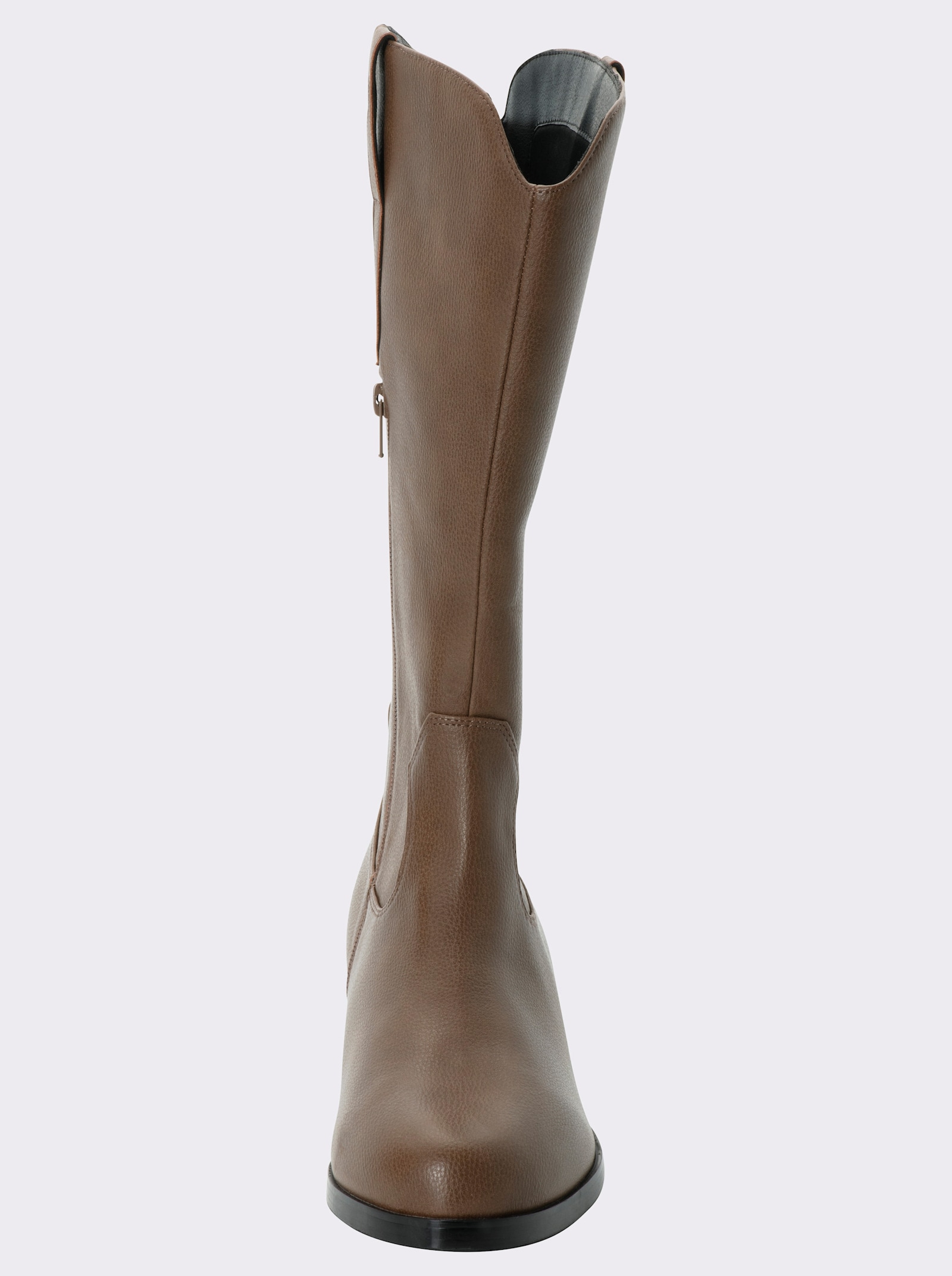 sheego Weitschaftstiefel in Nubuk-Optik - dunkeltaupe
