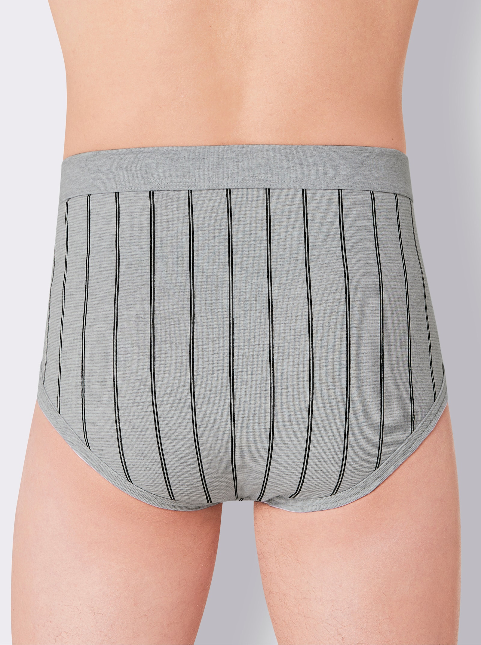 wäschepur men Slipy - světlešedá-proužek