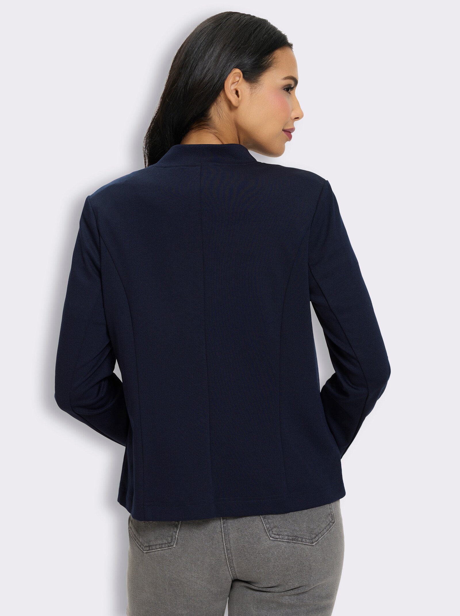 Sweatblazer mit Wiener Nähten - marine