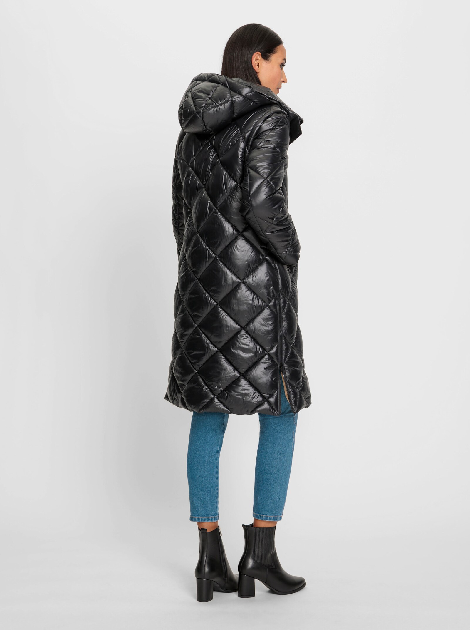 heine Wintermantel mit abzippbaren Ärmeln - schwarz