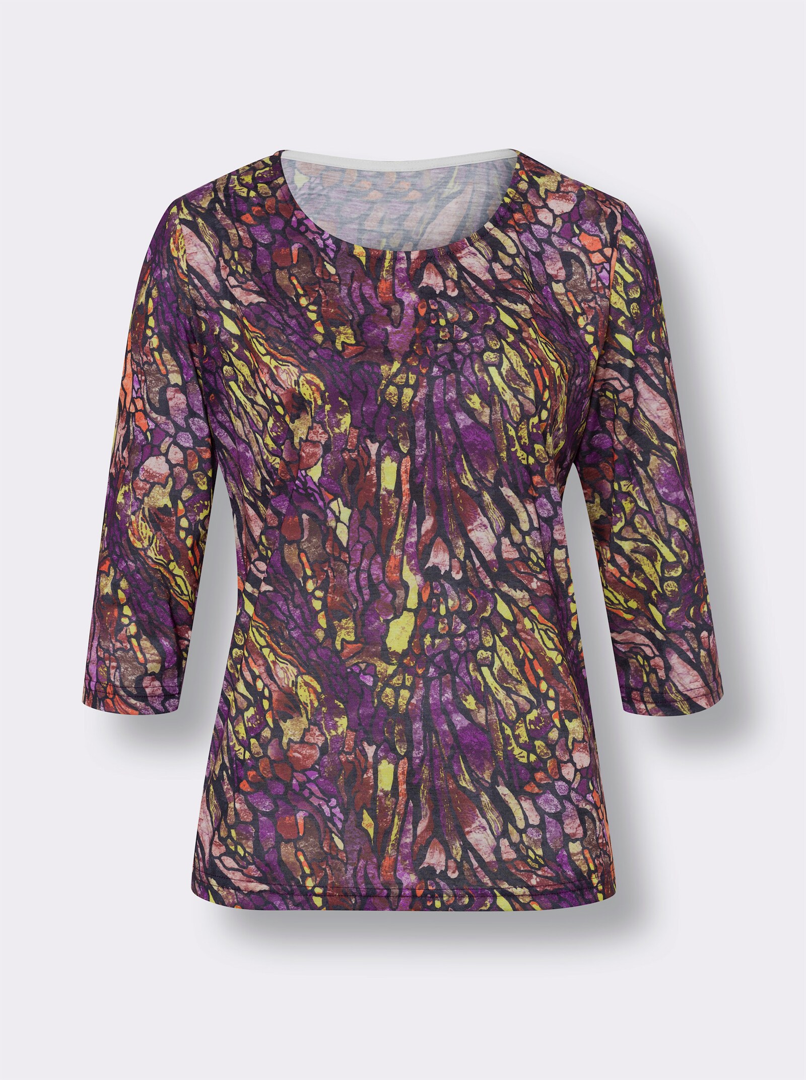 3/4-Arm-Shirt mit Druck-Dessin - traube-limone-bedruckt