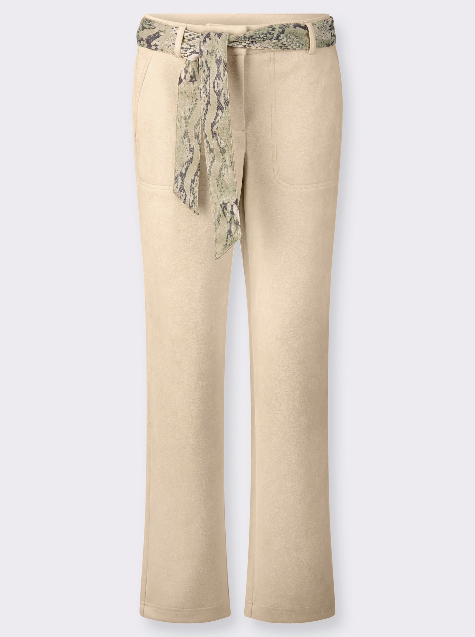 Jerseyhose in Veloursleder-Optik - elfenbein