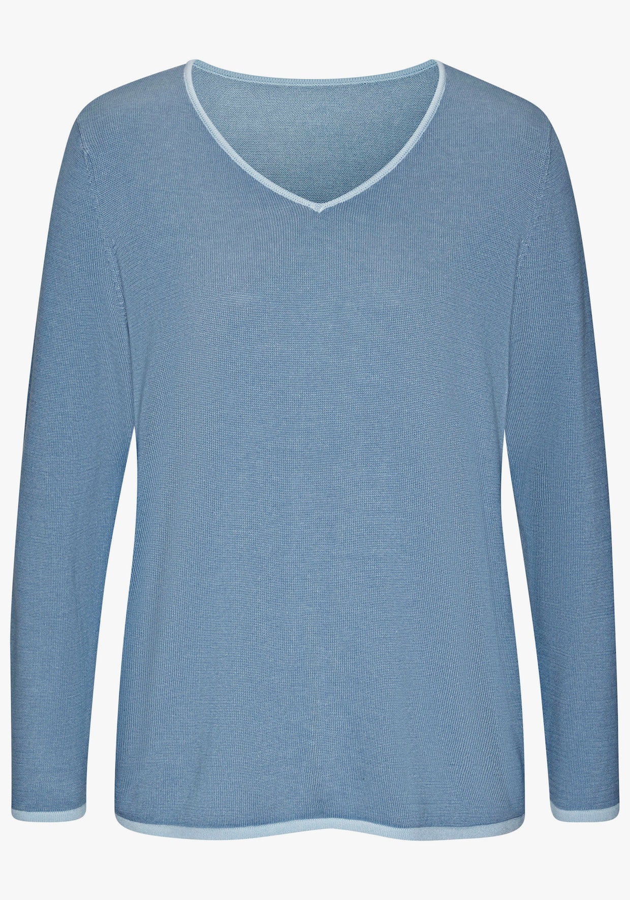Vivance V-Ausschnitt-Pullover - blau-hellblau