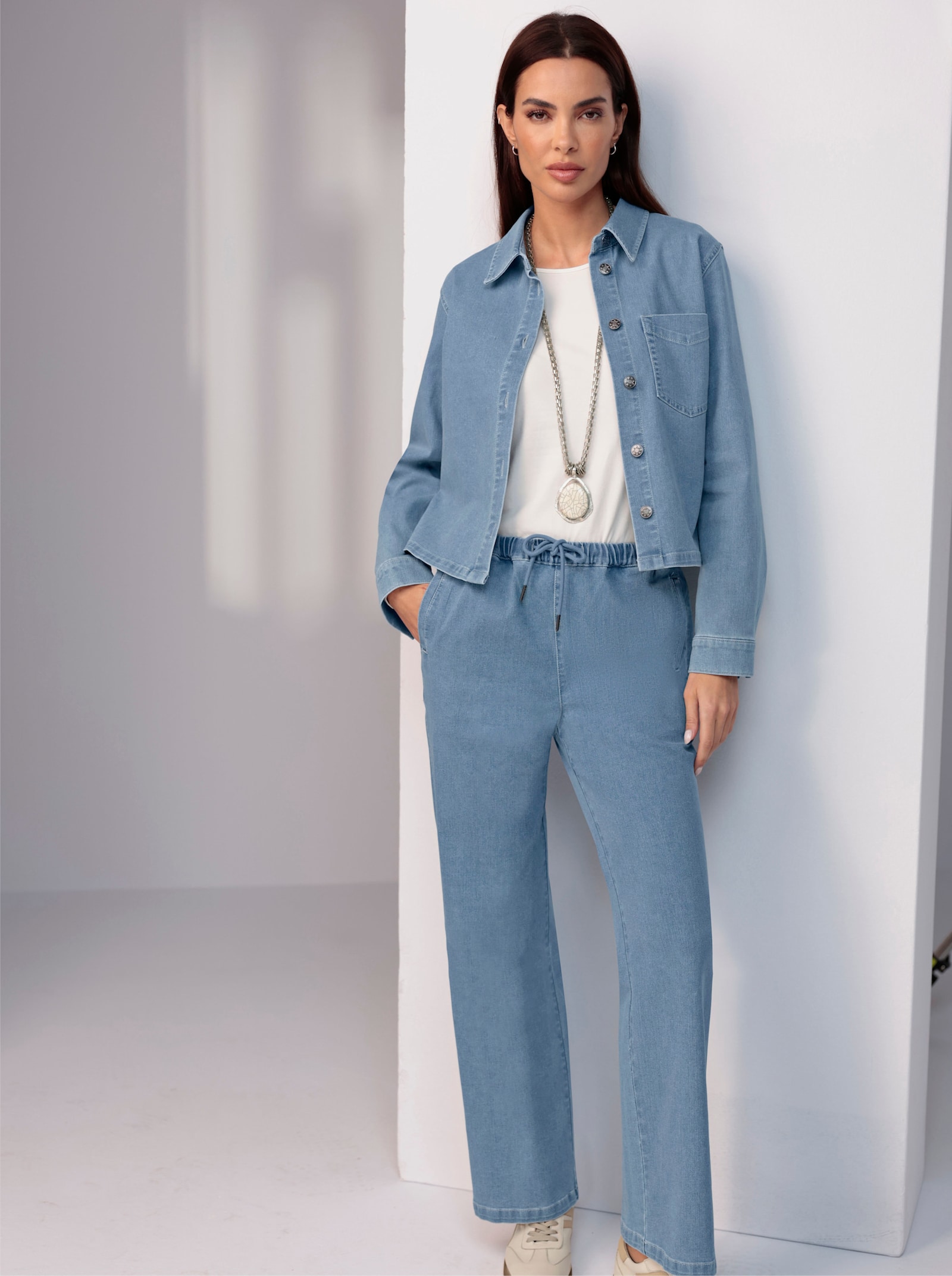 heine Jeansbluse in verkürzter Form - blue-bleached