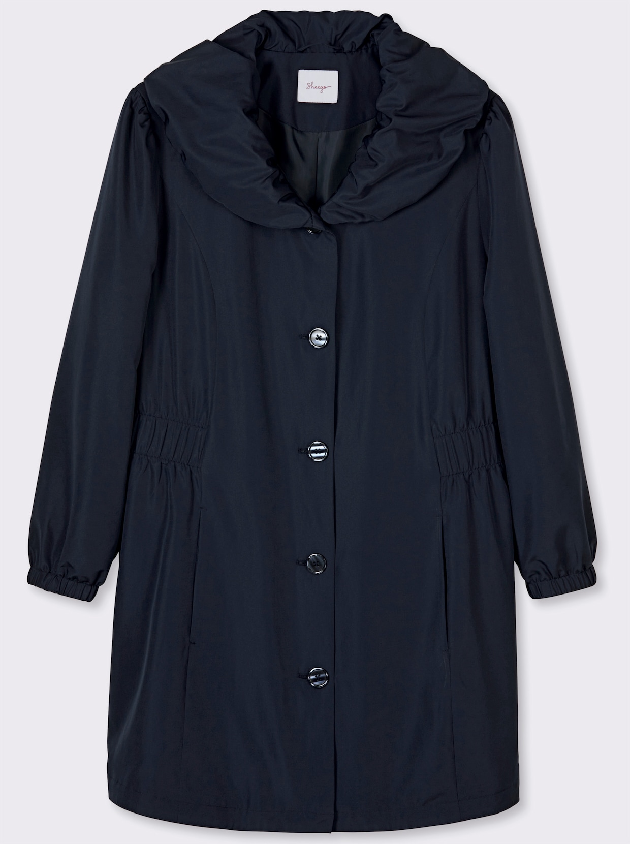 sheego Jacke mit voluminösem Kragen - tiefblau