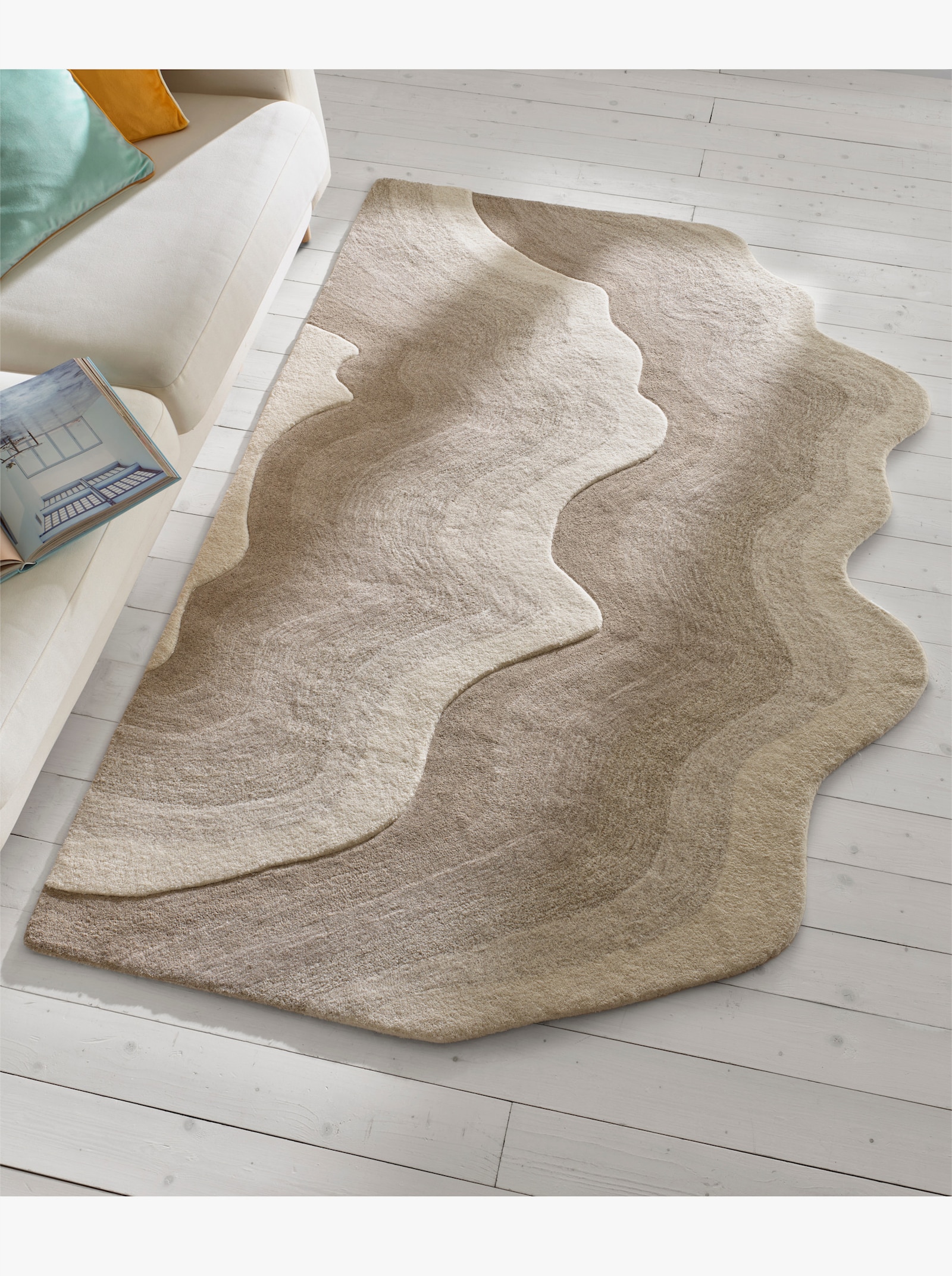 heine home Teppich - grau-ecru-meliert