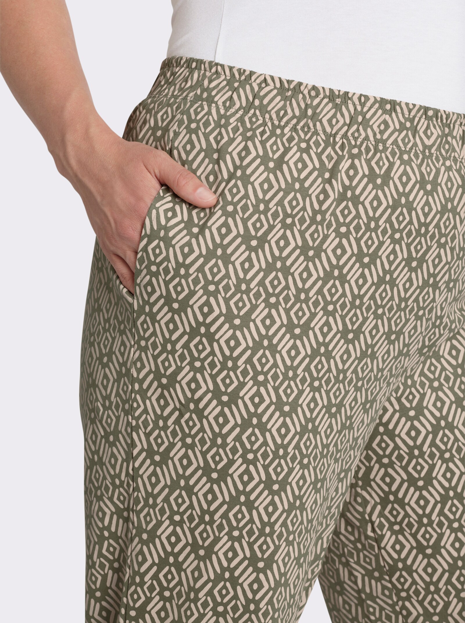 Freizeithose - khaki + khaki-bedruckt