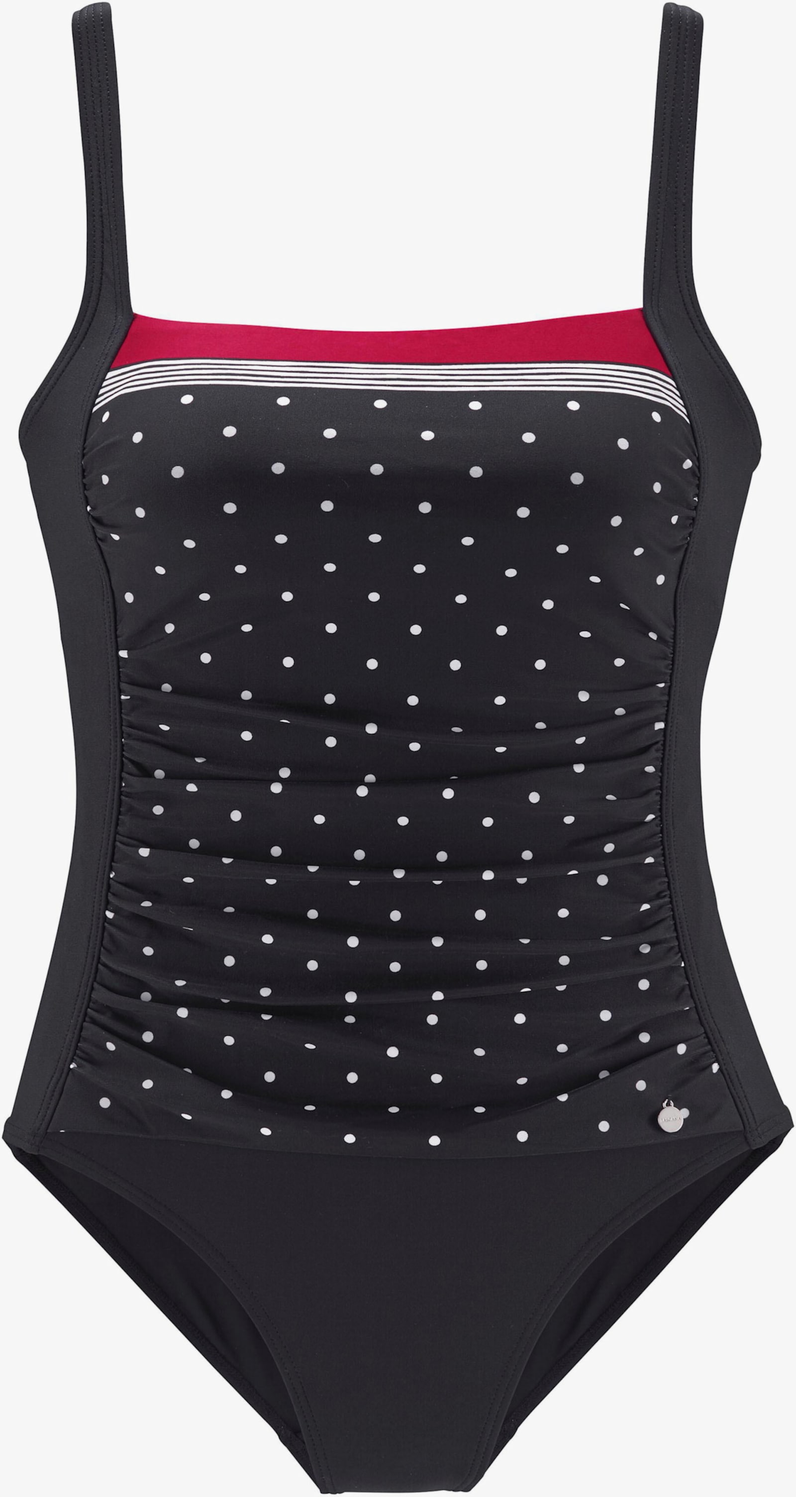 LASCANA Badeanzug - schwarz-rot
