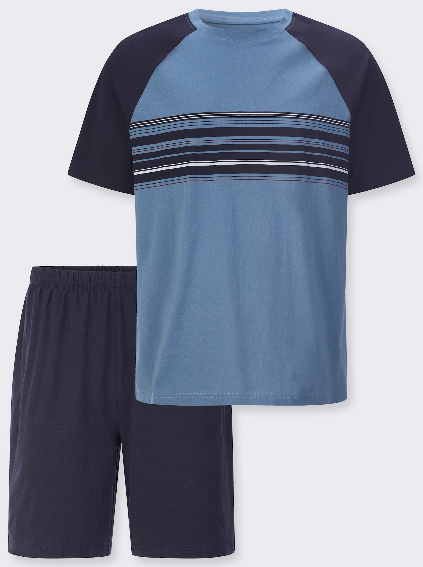 Shorty mit Streifen-Druck - marine/middenblauw