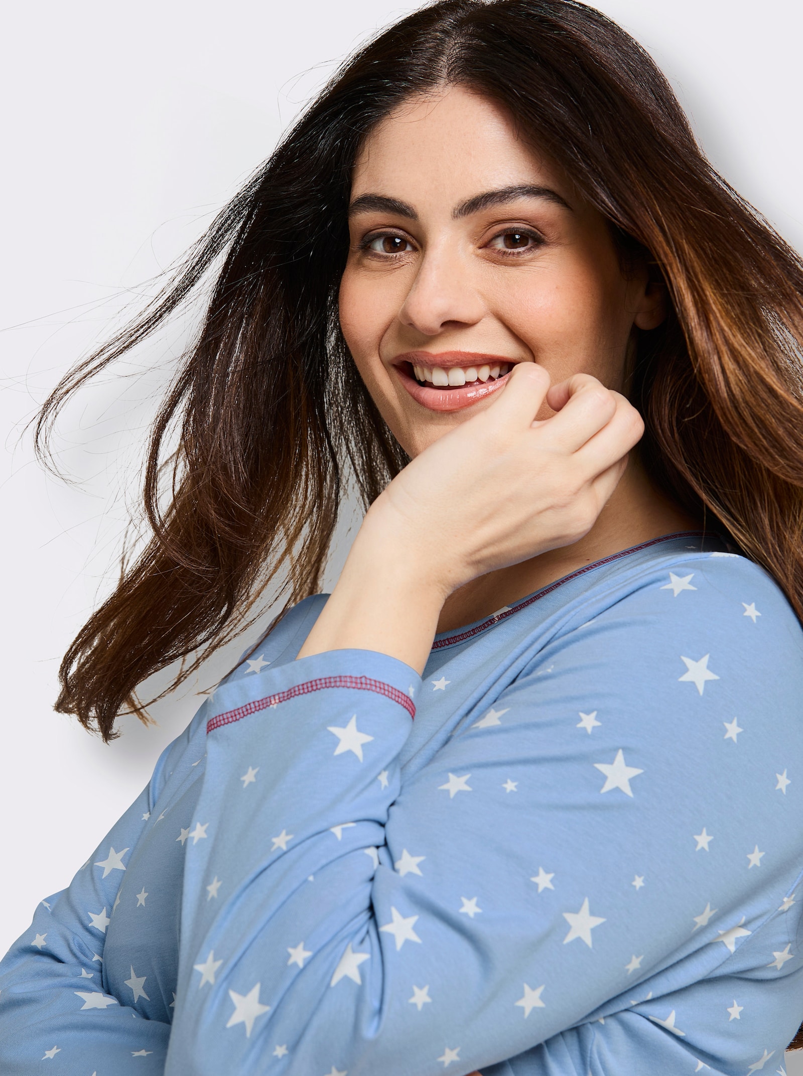 wäschepur Sleepshirts - blau-bedruckt + blau