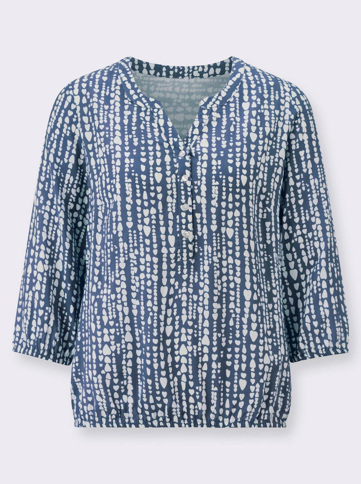 Blouse met print - jeansblauw/wit geprint