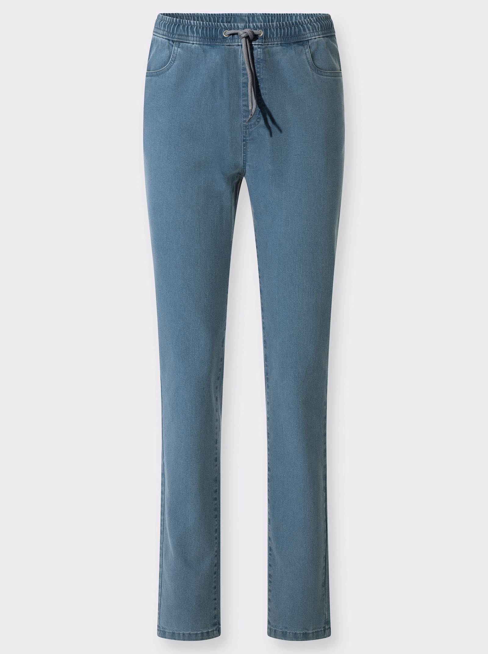 Thermojeans mit Rundum-Dehnbund - blue-bleached