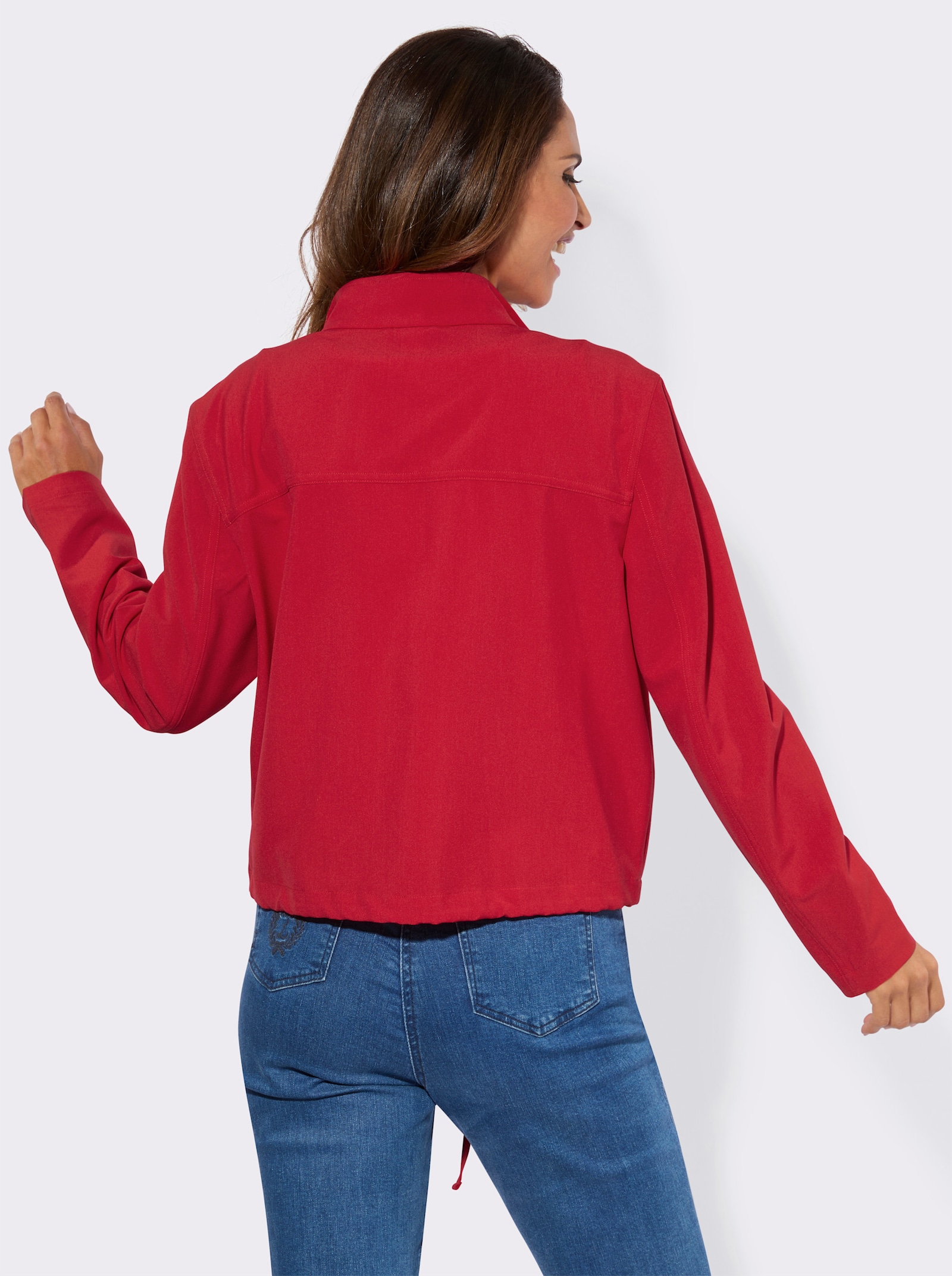 Blouson-Blazer mit verdecktem Reißverschluss - rot