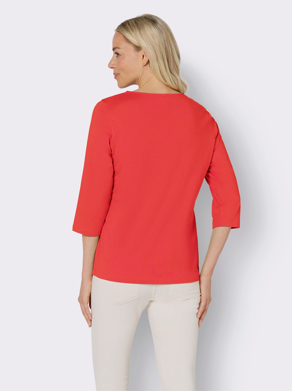 Shirt met 3/4-mouw - rood