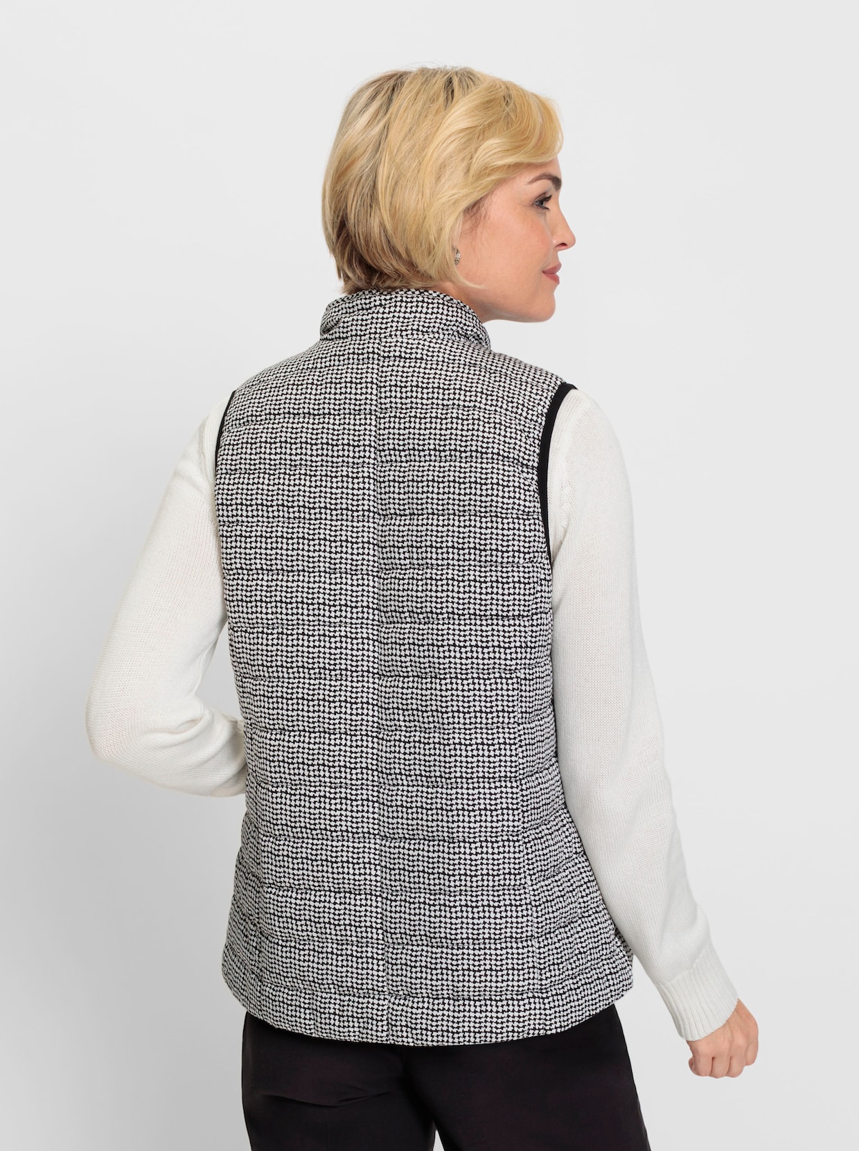 Bodywarmer - zwart/ecru geprint