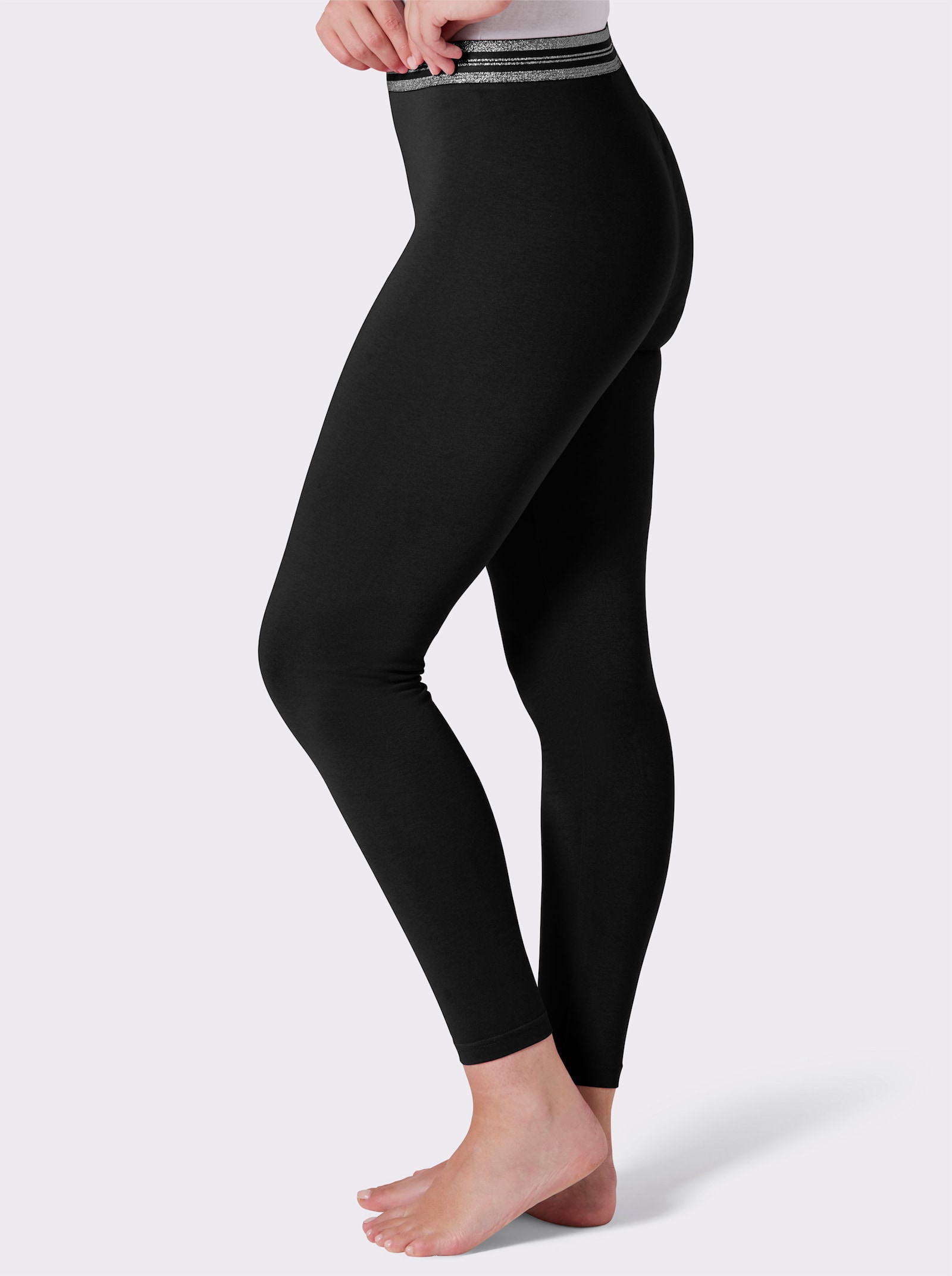 feel good Jogginghose mit Glanzgarn - schwarz