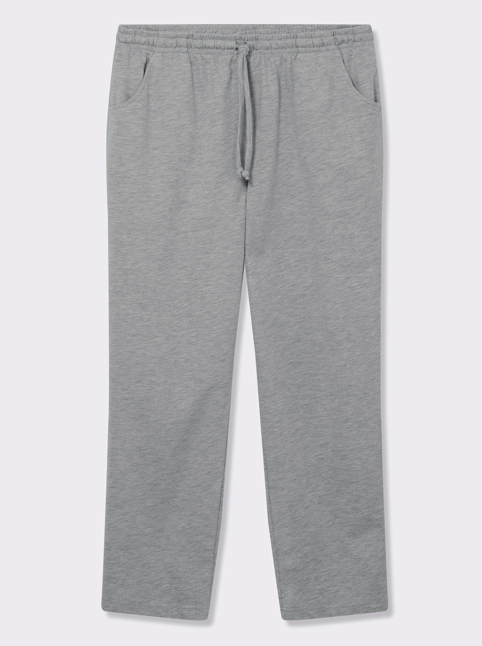 Jerseyhose mit Tunnelzug und Bindeband - grau-meliert