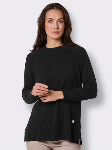 CREATION L PREMIUM Stehkragenpullover - schwarz