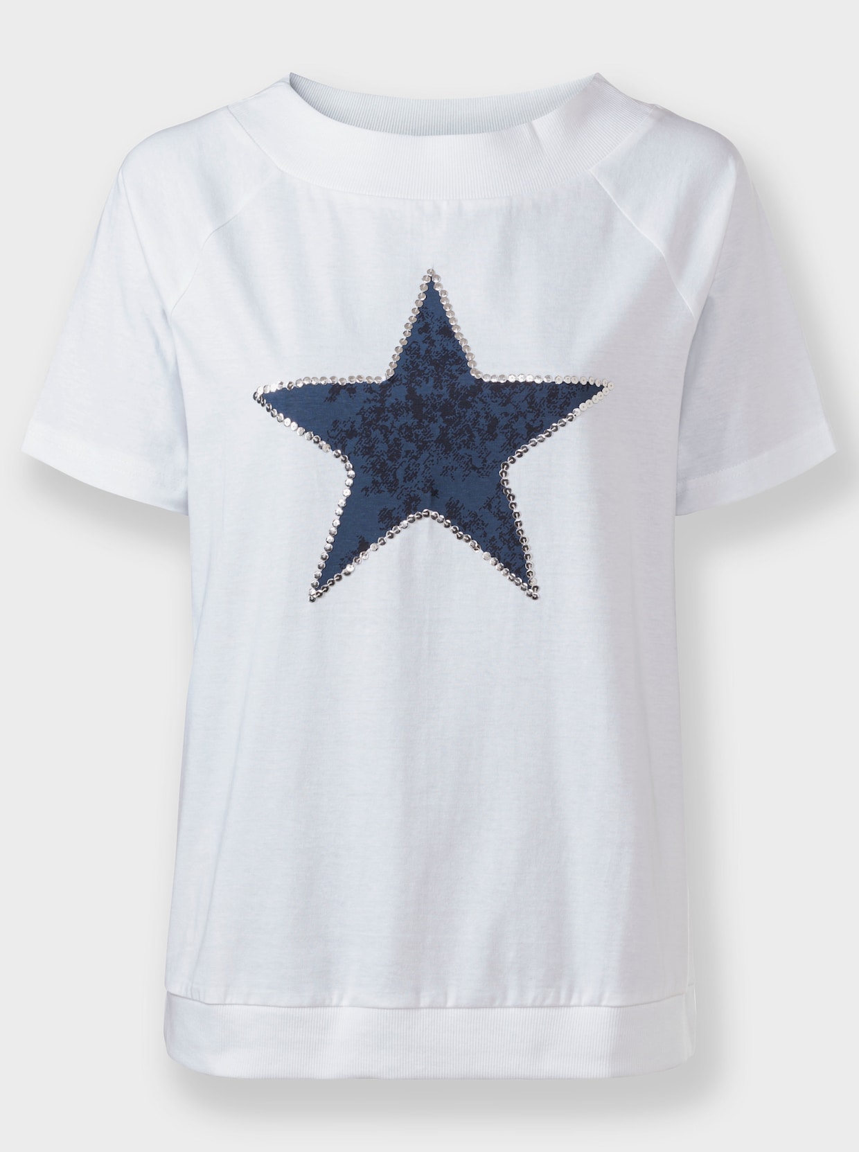 Shirt met korte mouwen - wit/middenblauw bedrukt