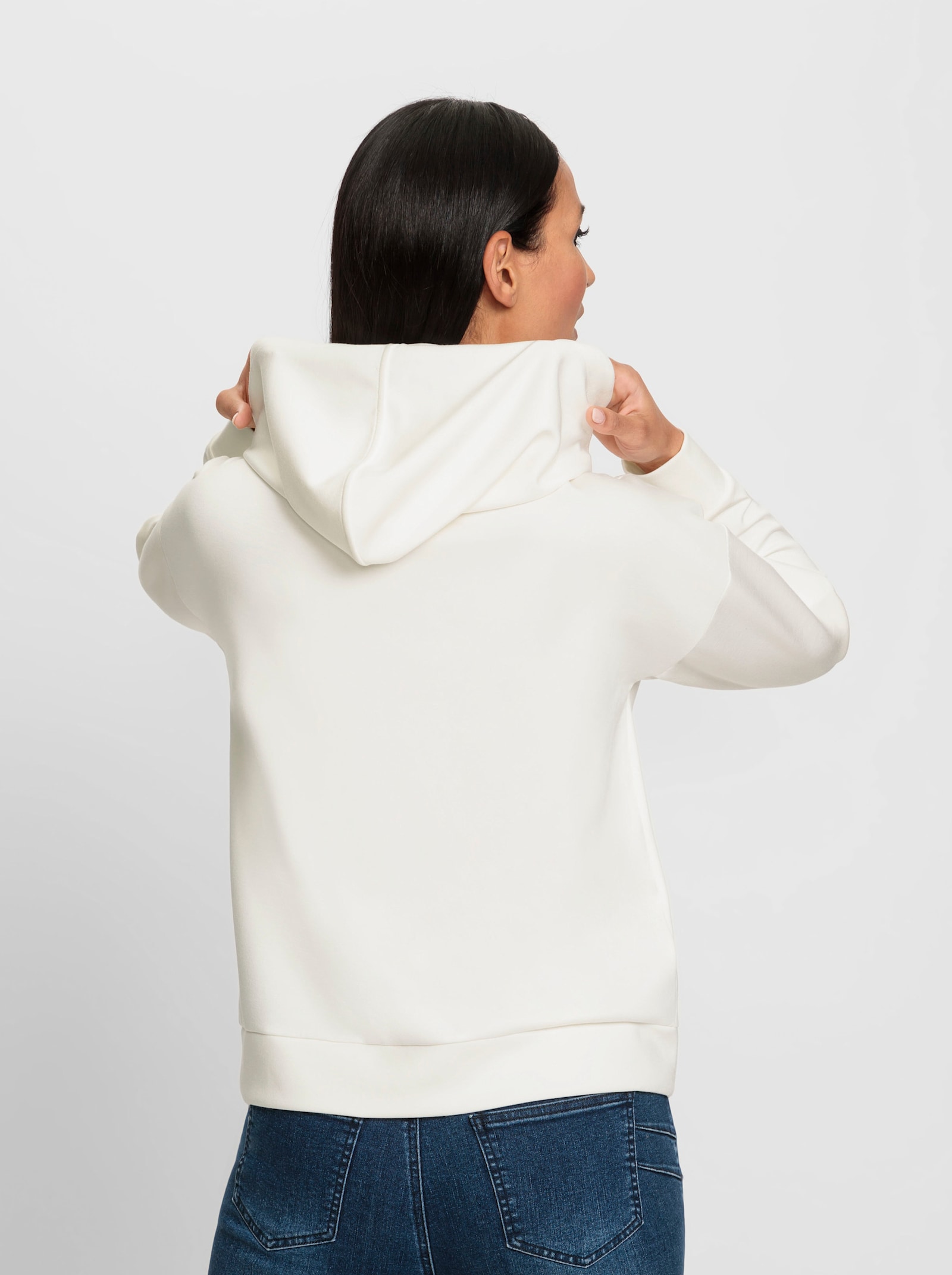 heine Hoodie mit Ziernieten - ecru