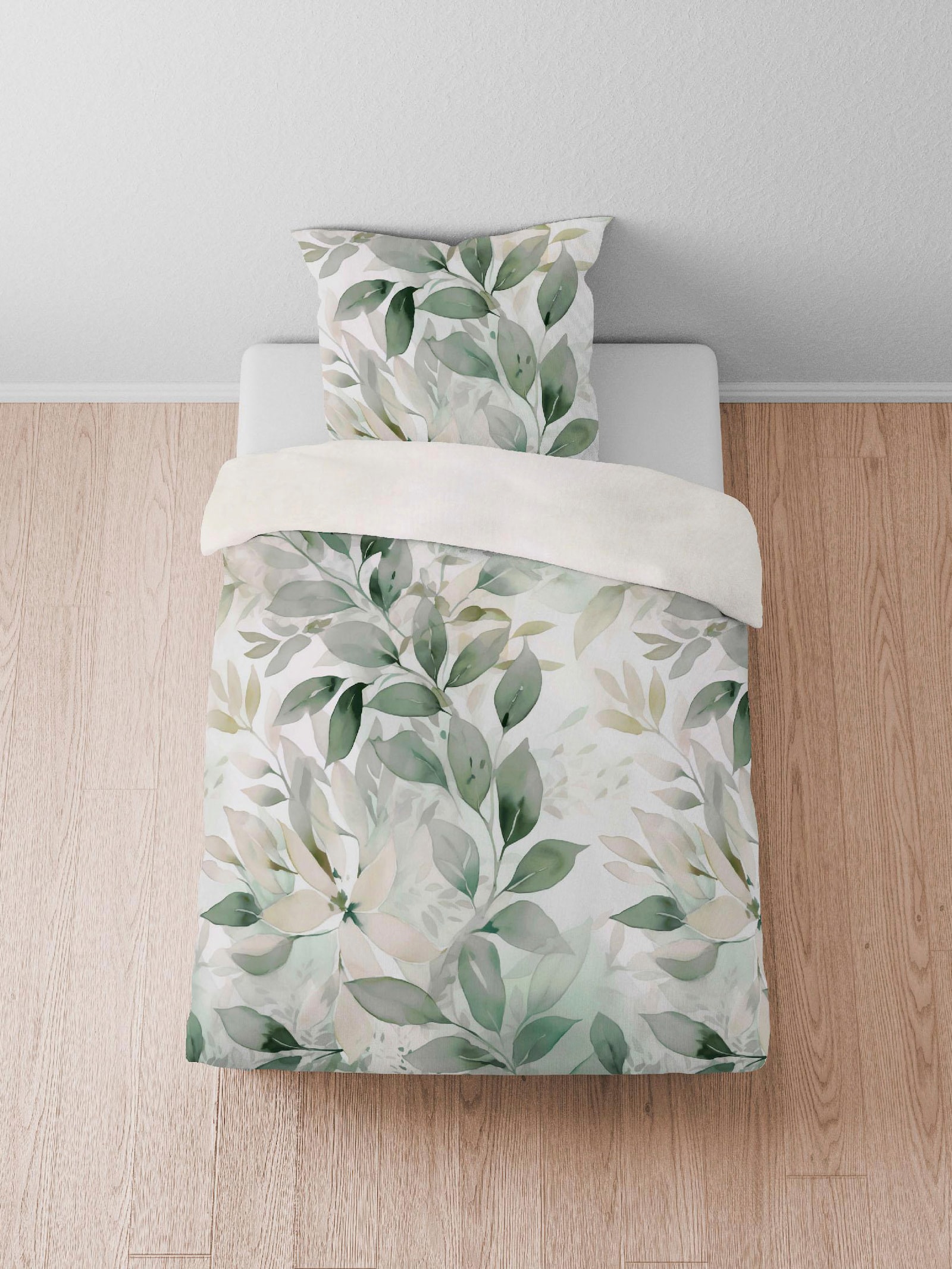 Biberna Bettwäsche - grün-bedruckt