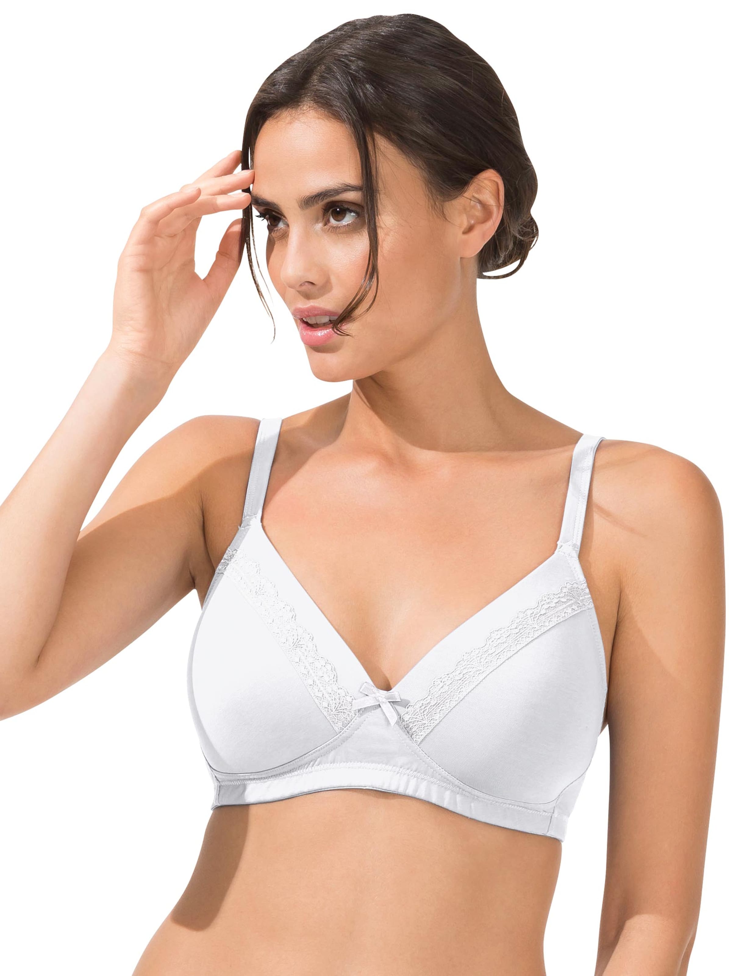 wäschepur Schalen-BH ohne Bügel - weiß + champagner