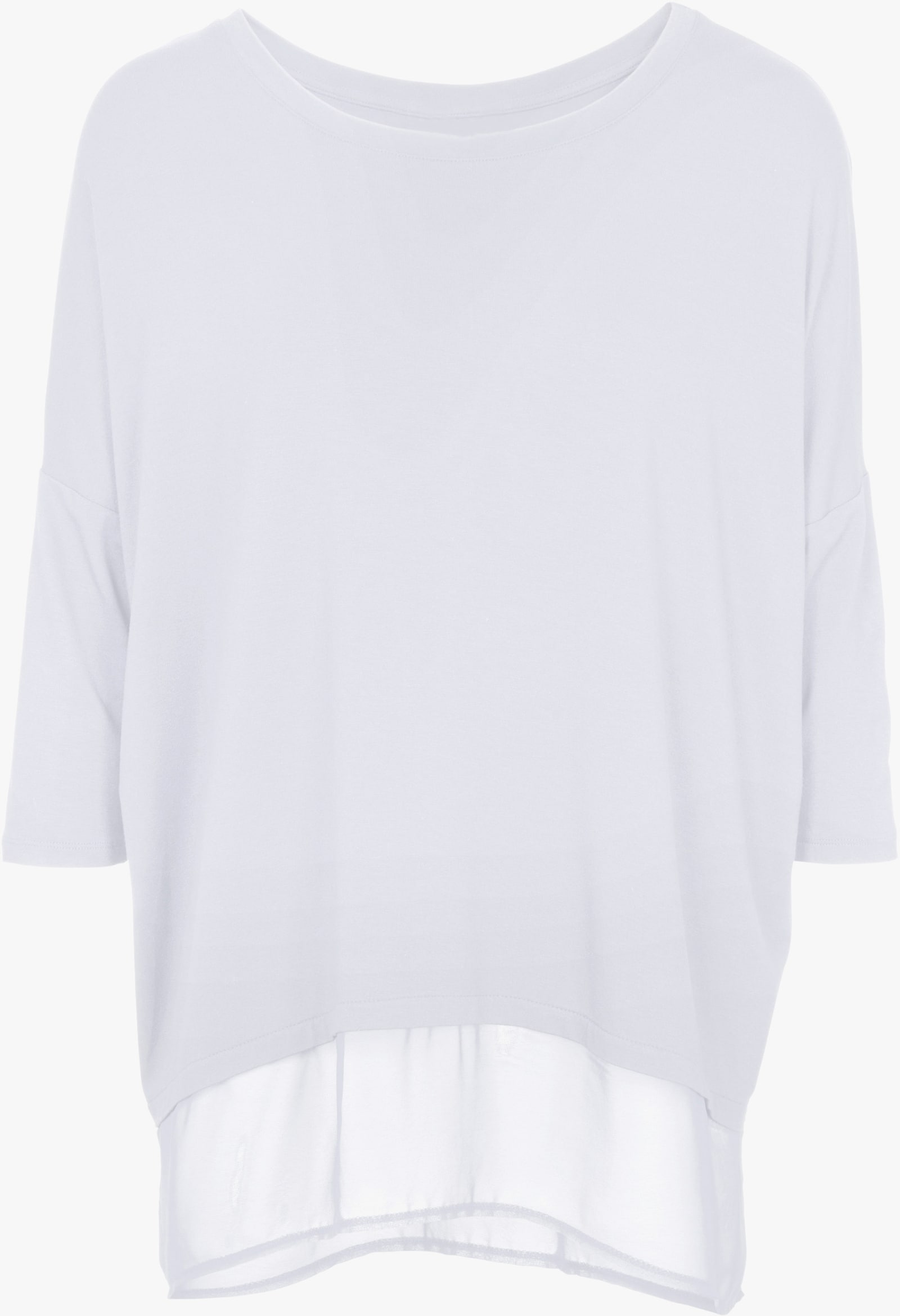 heine T-shirt ample avec ourlet en mousseline - blanc