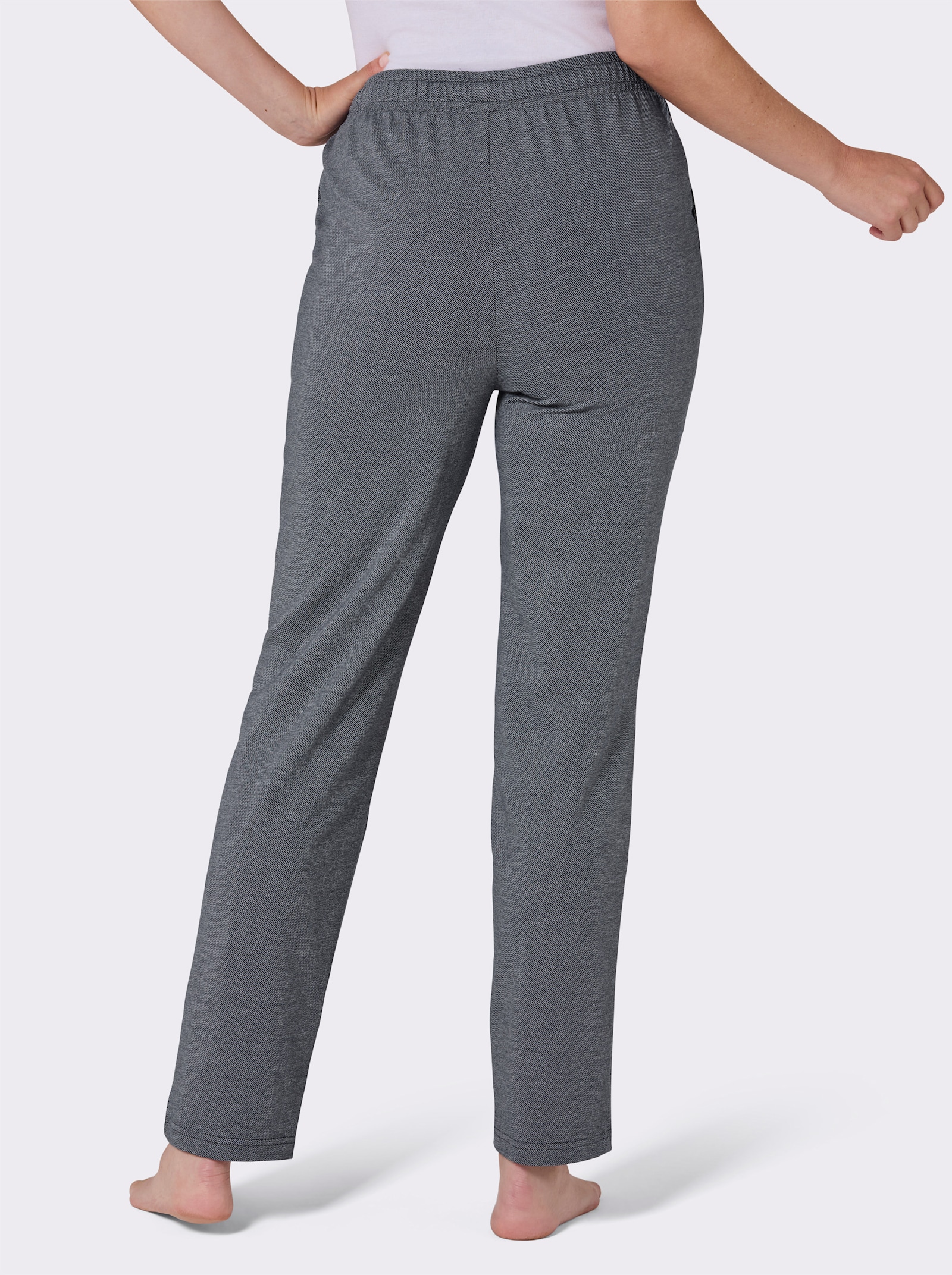 feel good Dehnbund-Hose in Jeans-Optik - dunkelblau-meliert