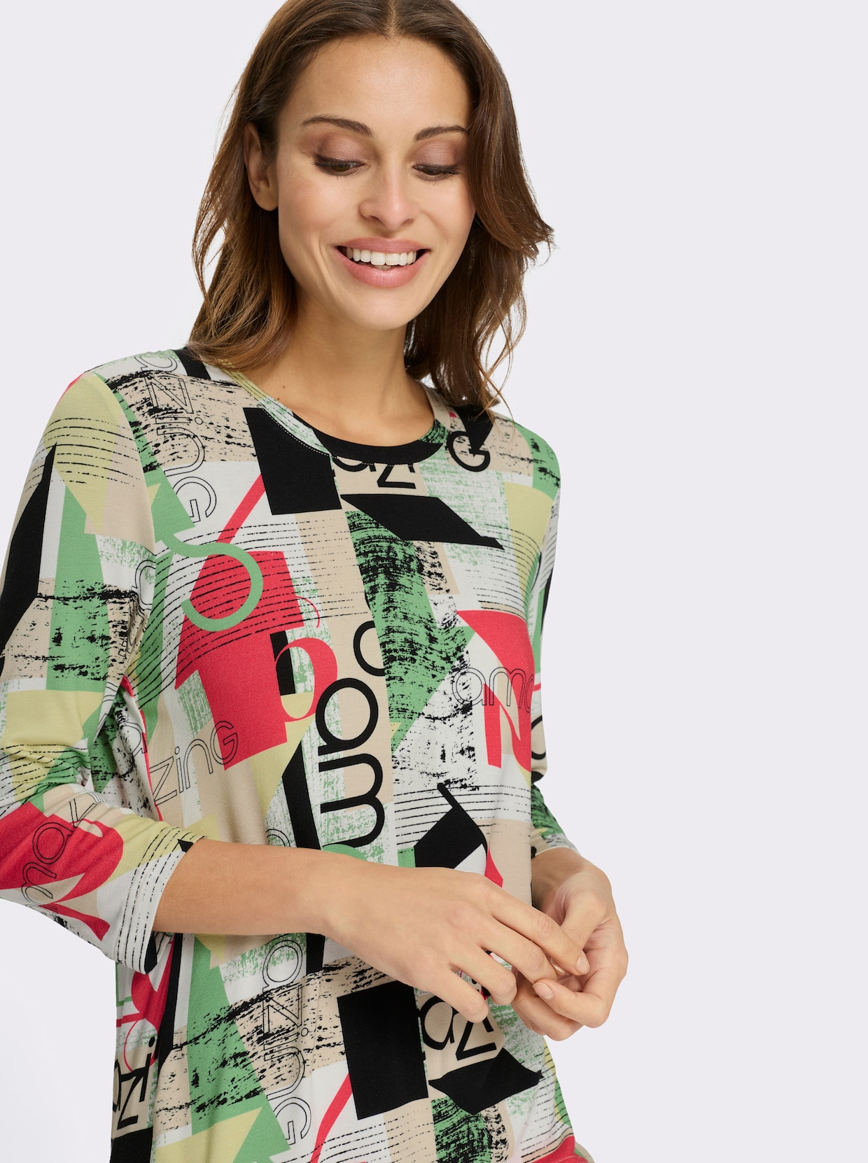 Print-Shirt - erdbeere-apfel-bedruckt