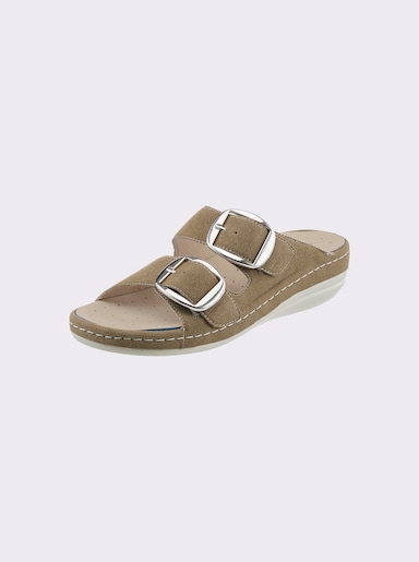 airsoft modern+ Pantolette aus Lederimitat - camel