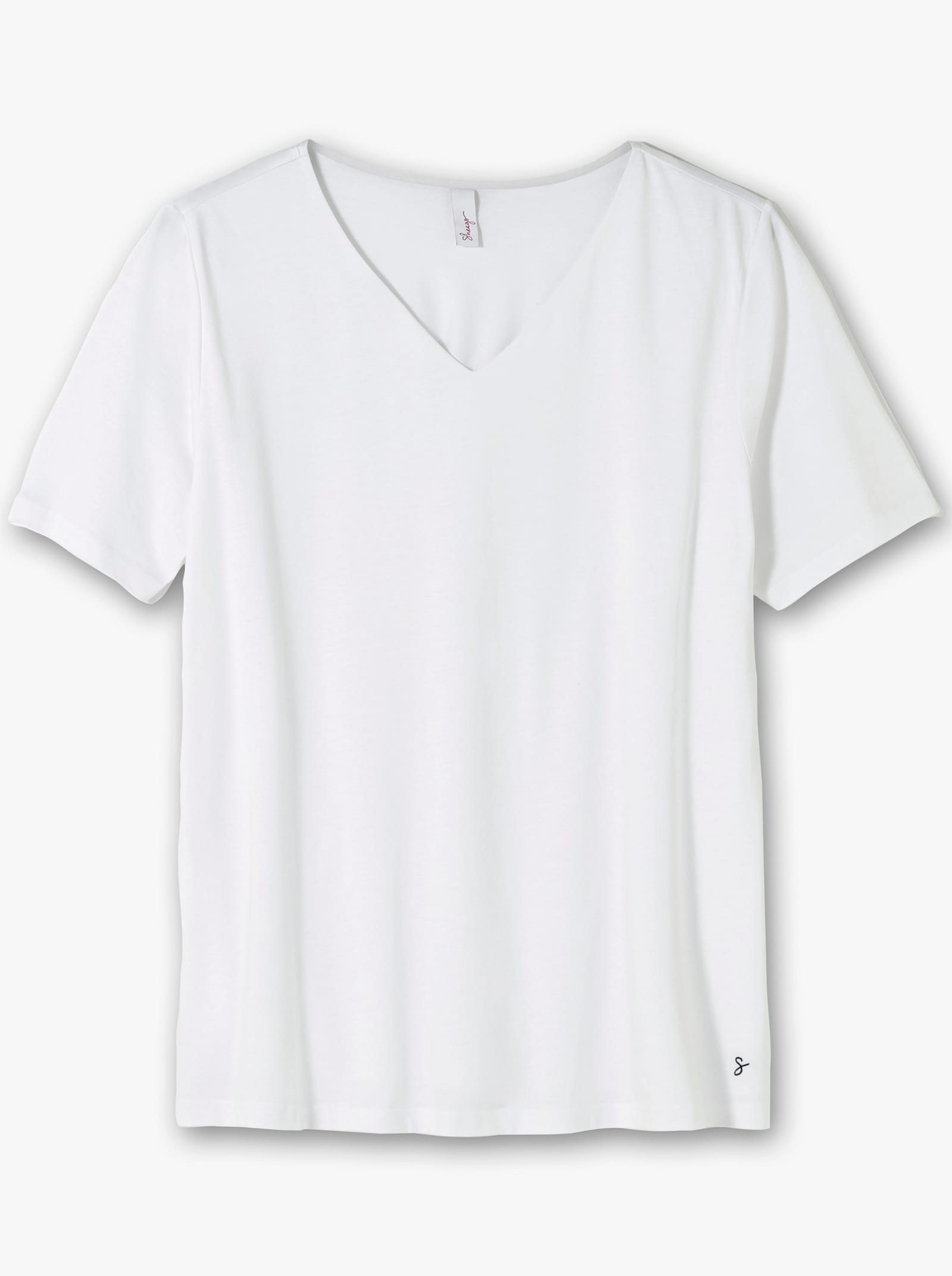 sheego T-shirt met dubbellaags voorpand - wit