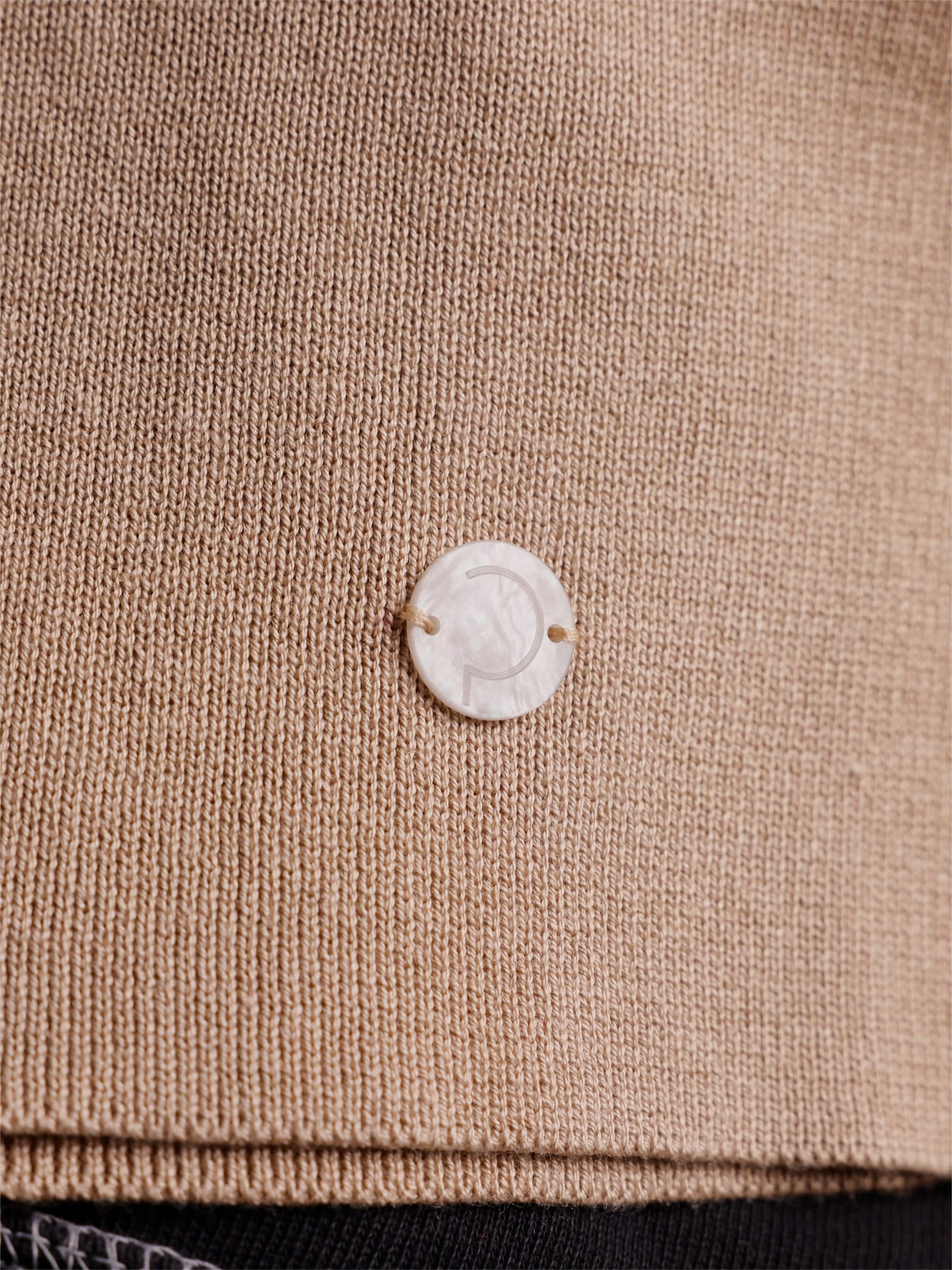 CREATION L PREMIUM Carmenpullover im hochwertigen Seiden-Mix - beige