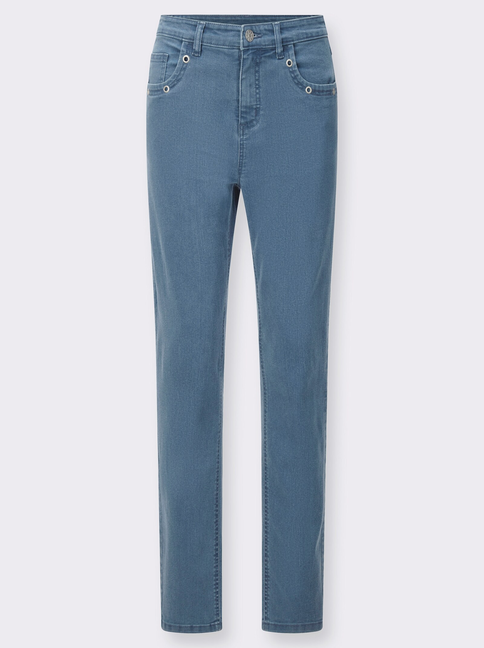 5-Pocket-Jeans mit Ösenverzierung - blue-bleached