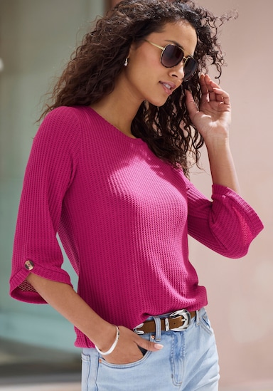 LASCANA 3/4-Arm-Shirt - beere