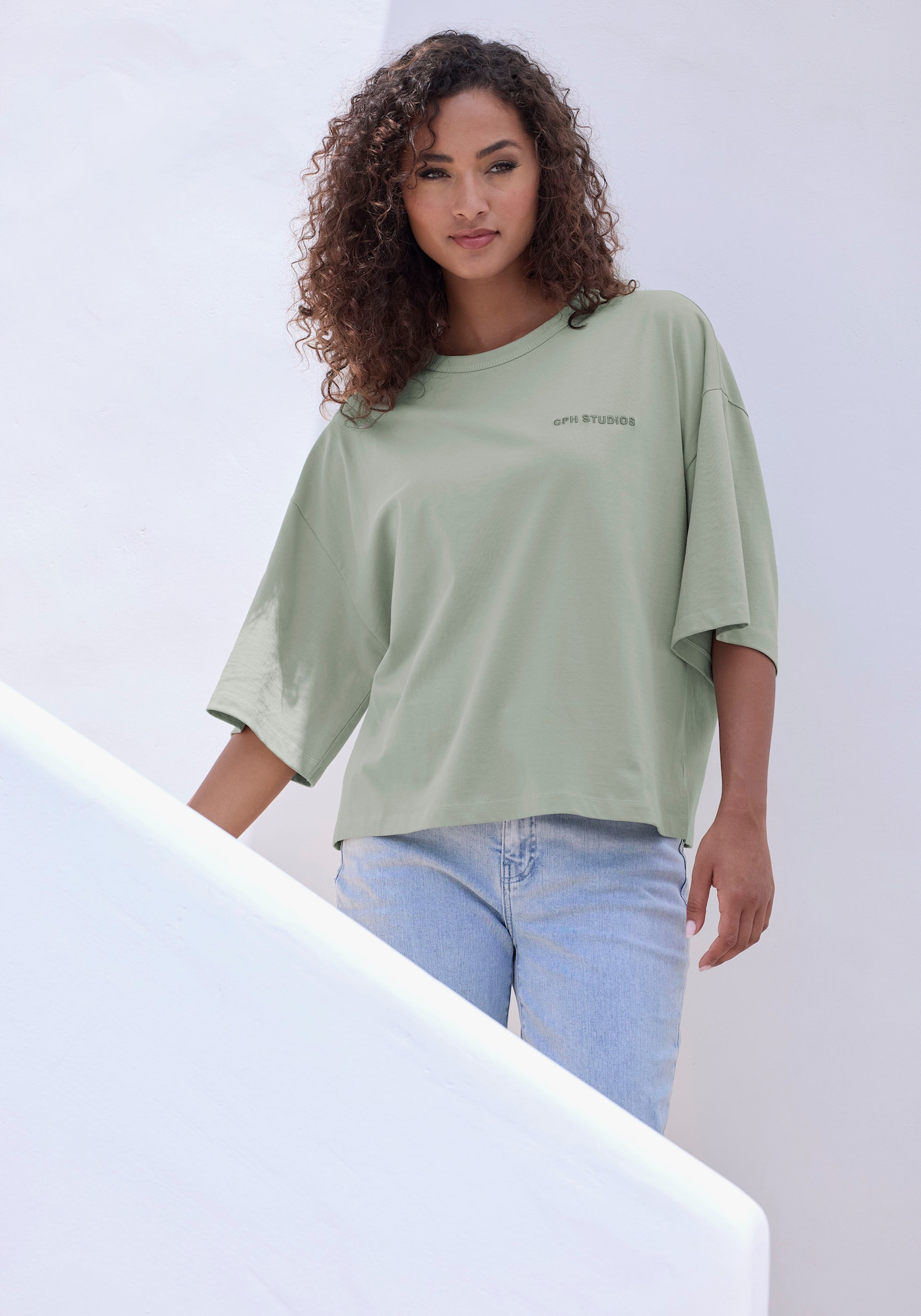 Copenhagen Studios Oversize-Shirt - light olive