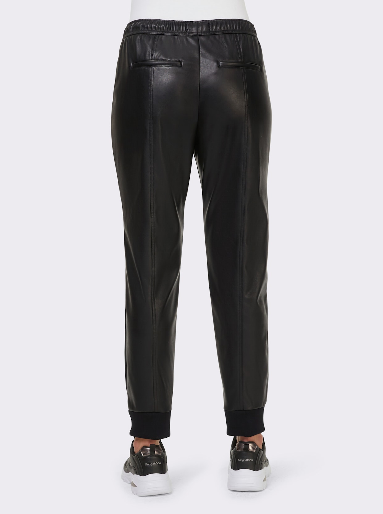 heine Broek van imitatieleer - zwart