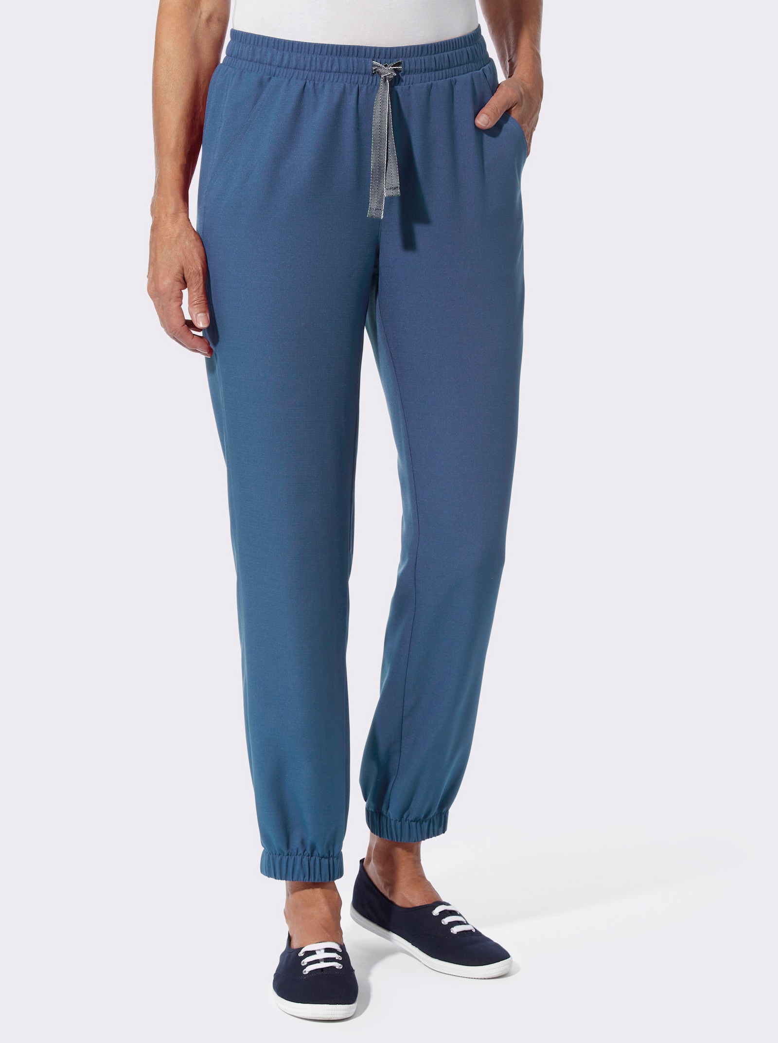 Hose mit Rundum-Dehnbund - jeansblau